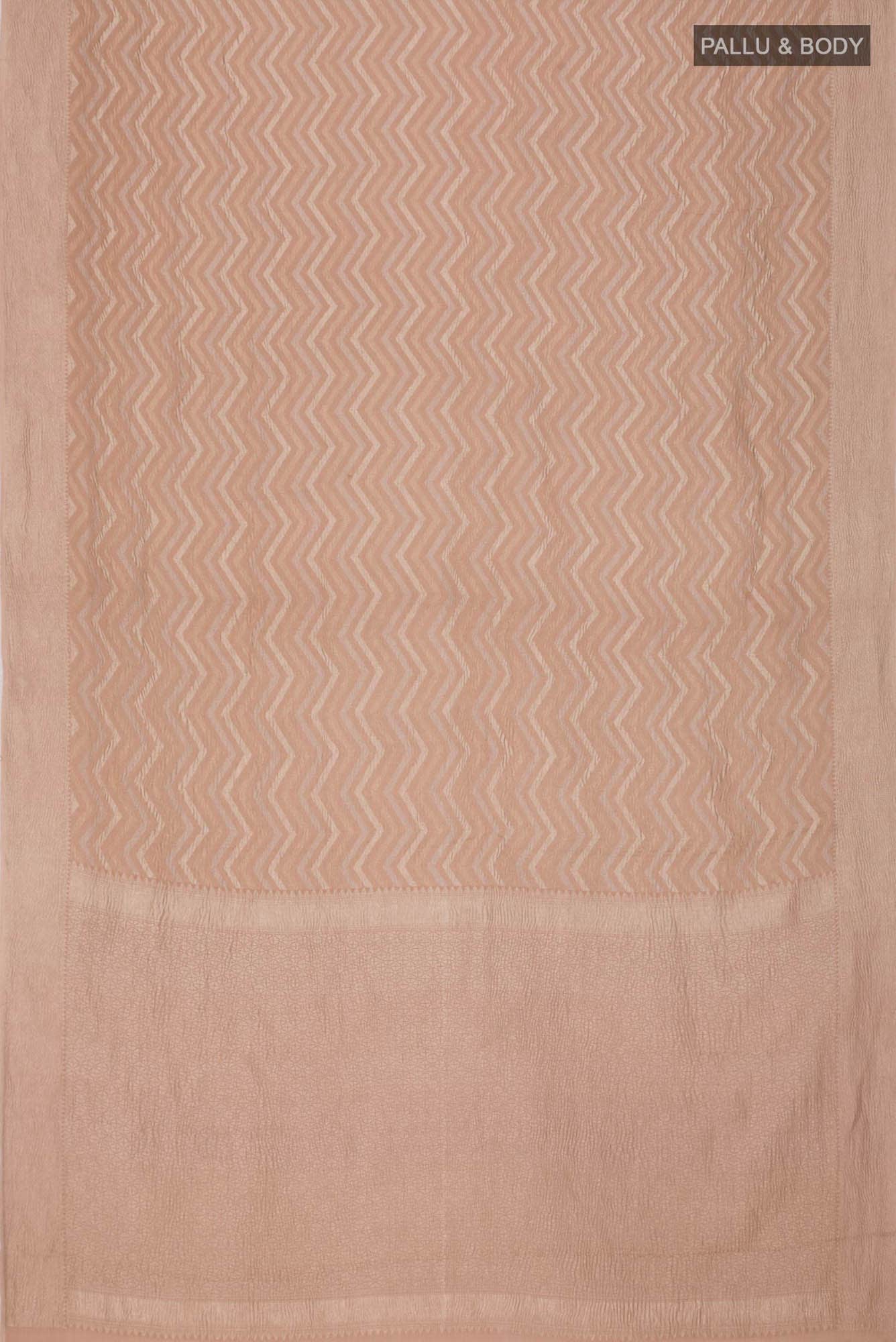 Beige Mysore Crepe Saree