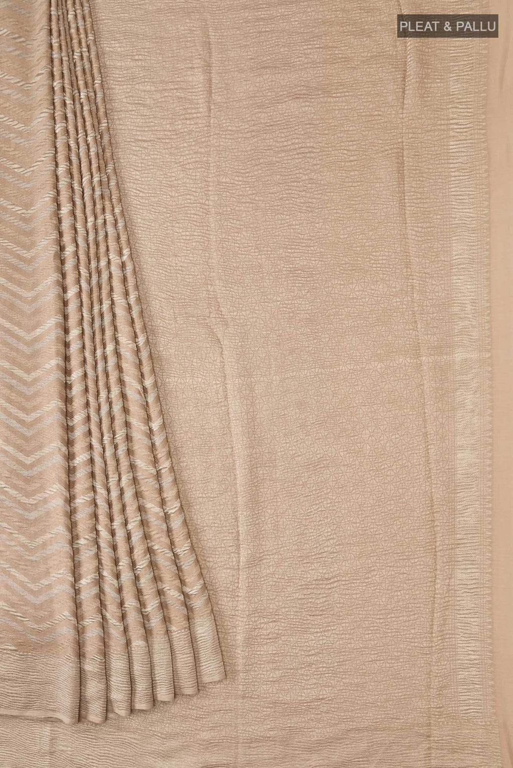 Beige Mysore Crepe Saree