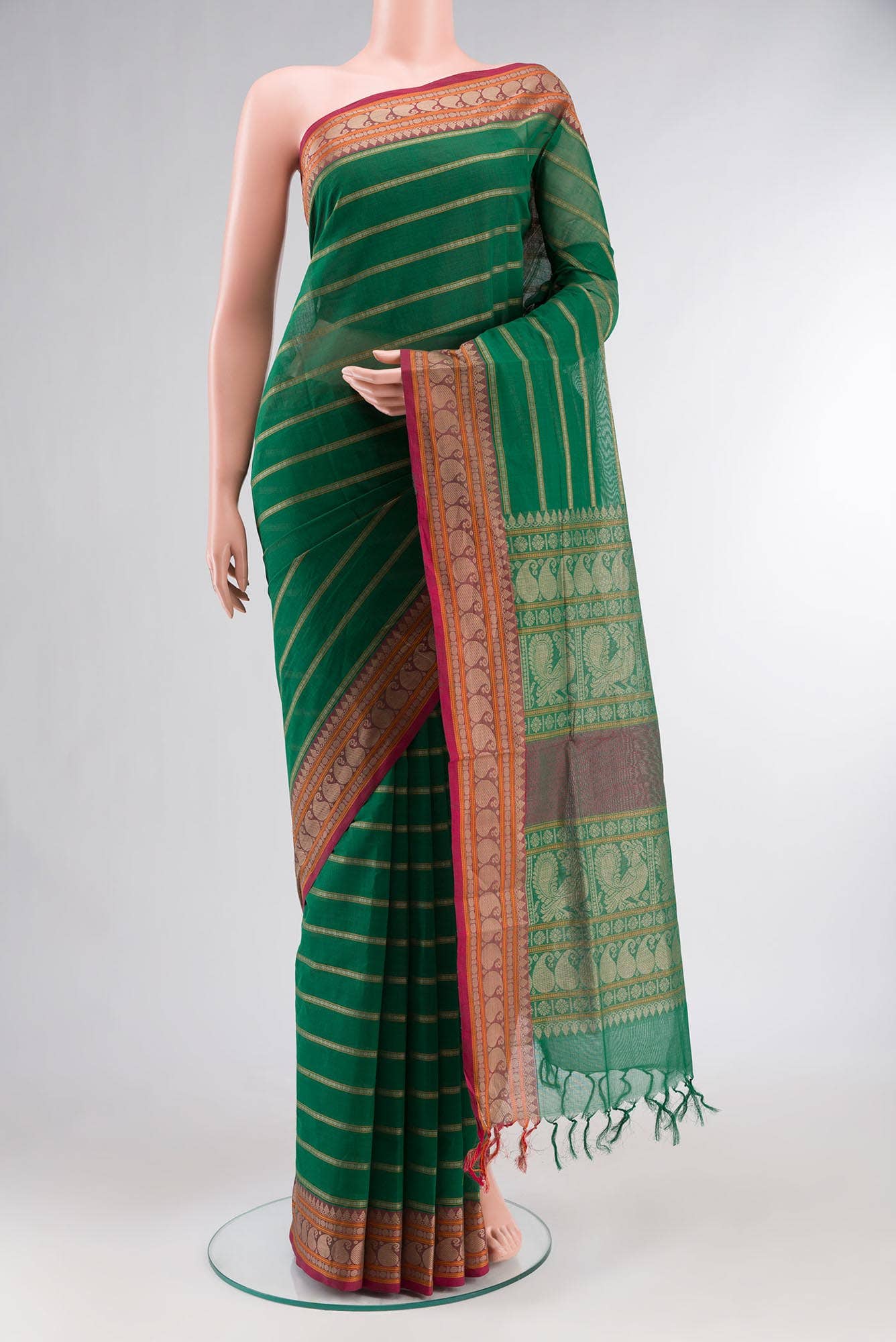 Green Cotton Saree