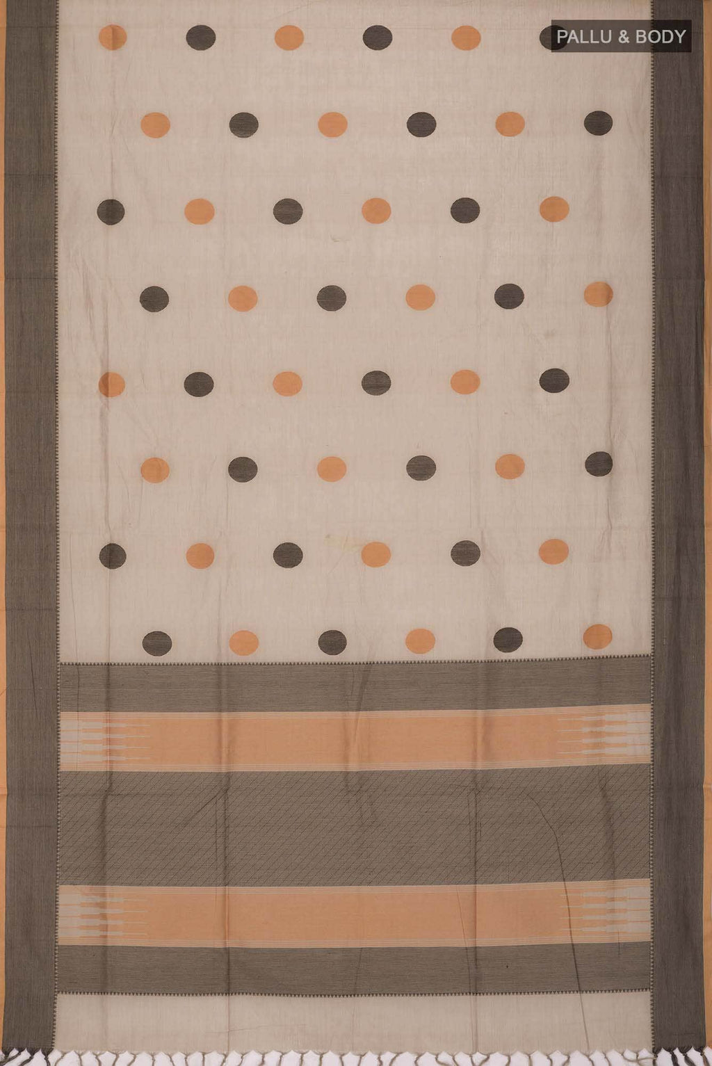 Beige Coimbatore Cotton Saree