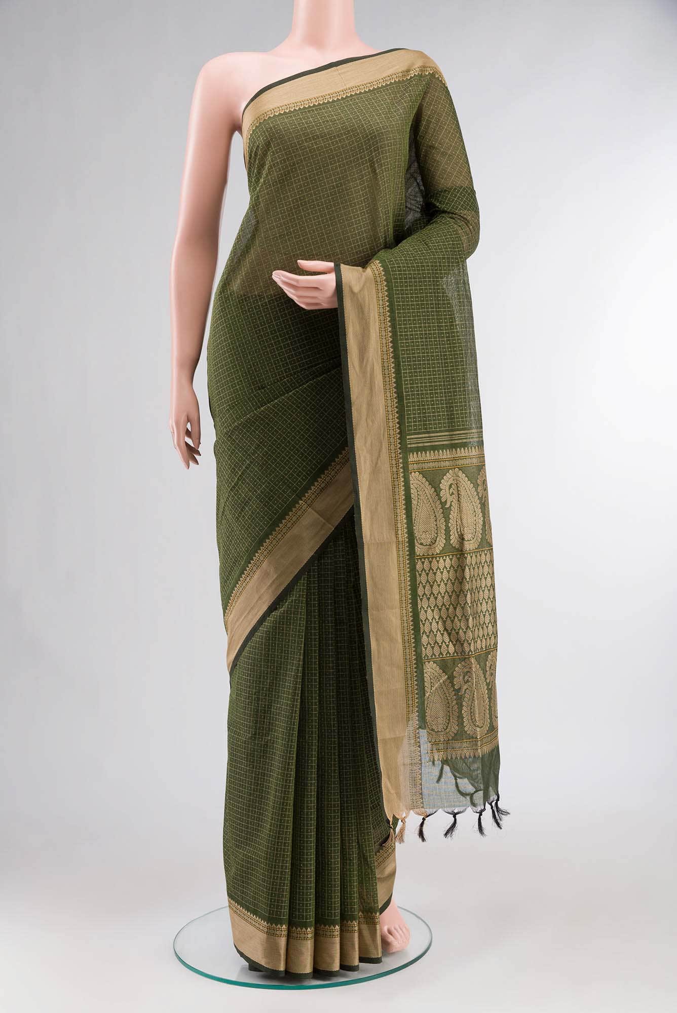 Green Cotton Saree