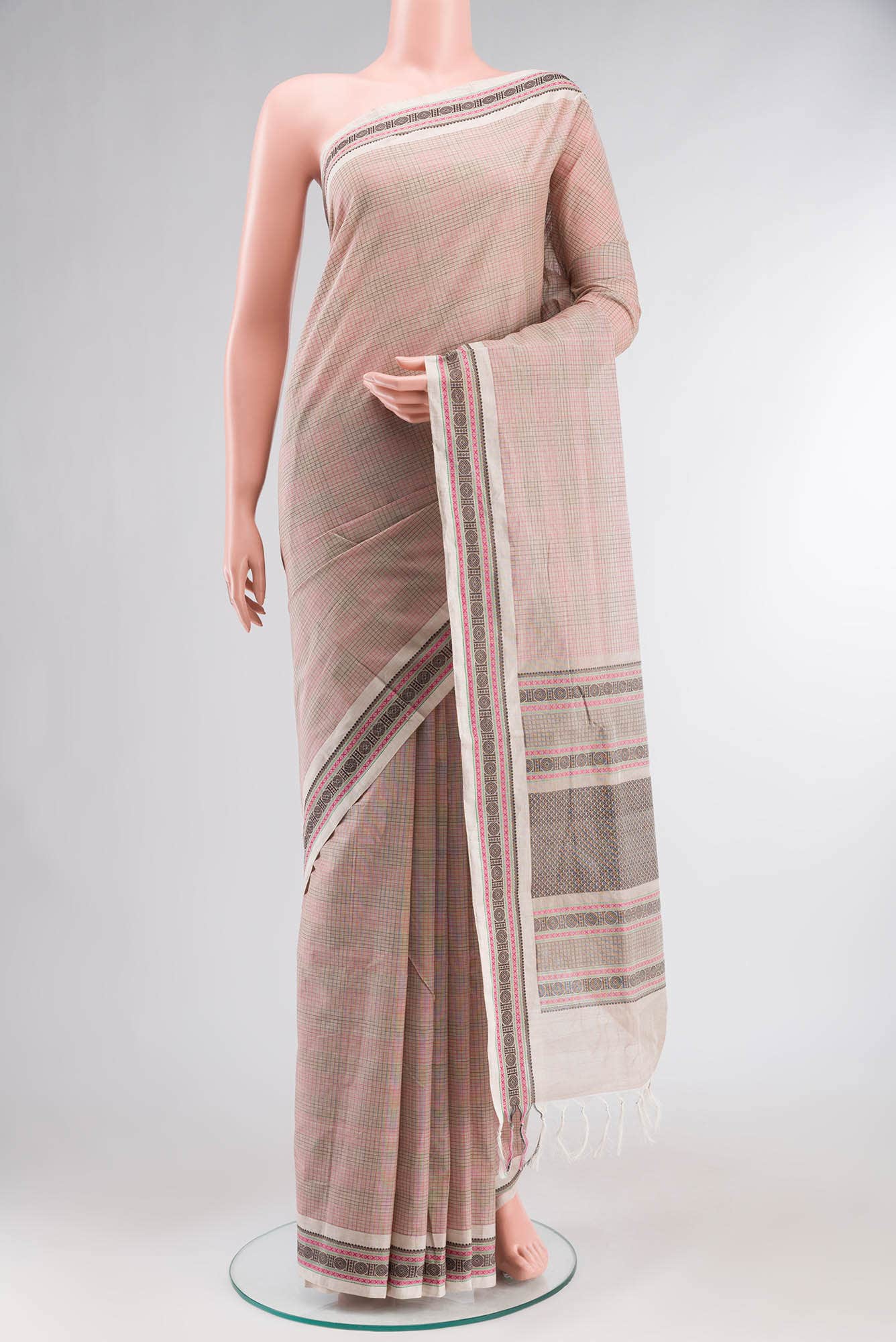 Beige Cotton Saree
