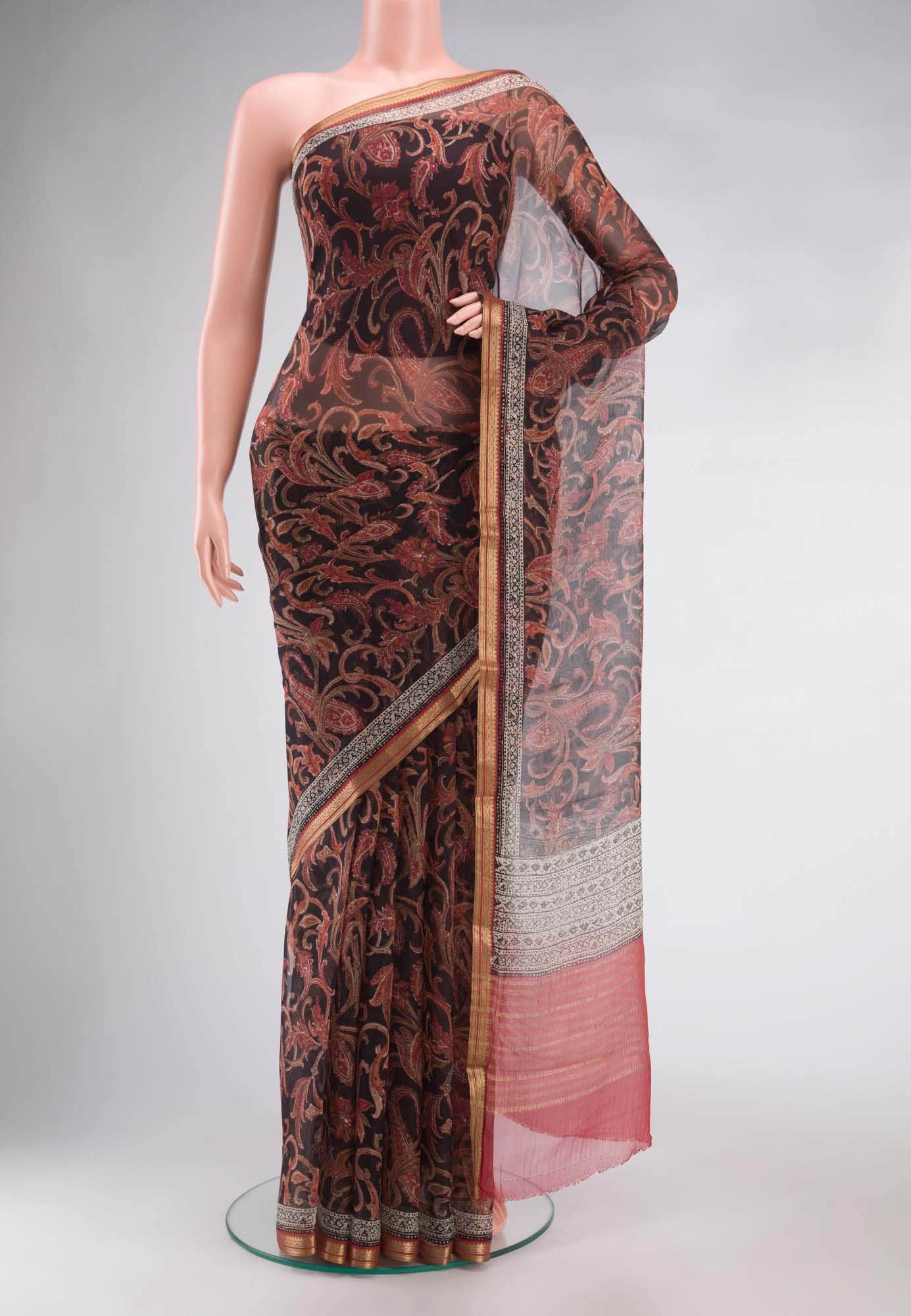 Black Chiffon Saree