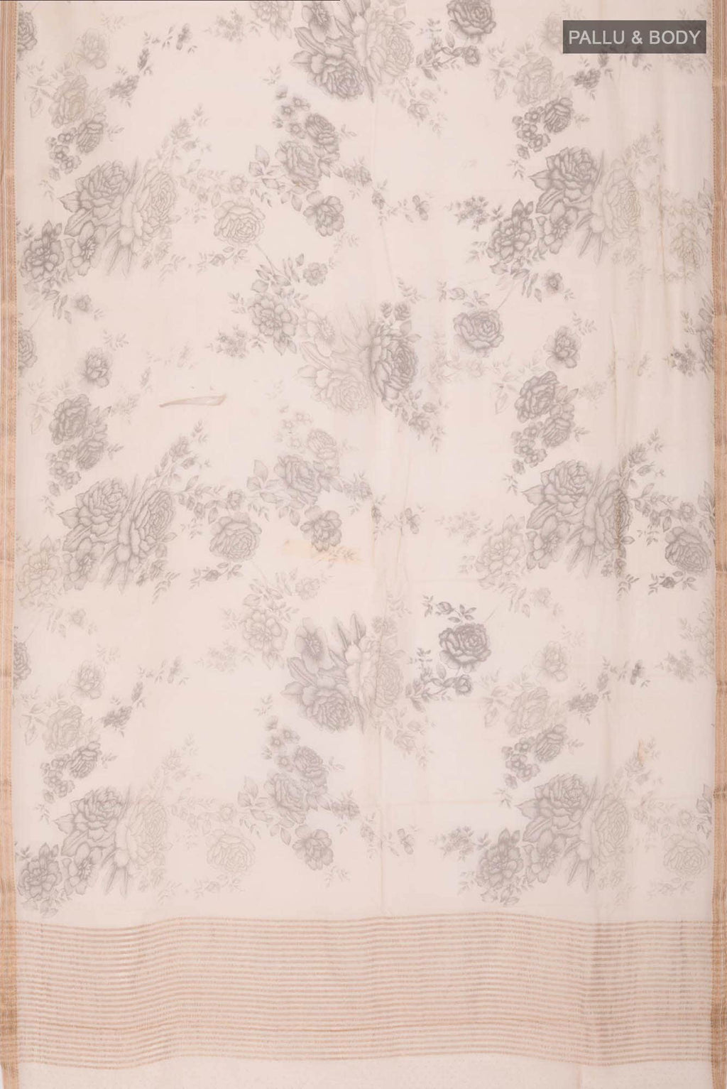 Beige Mysore Chiffon Saree
