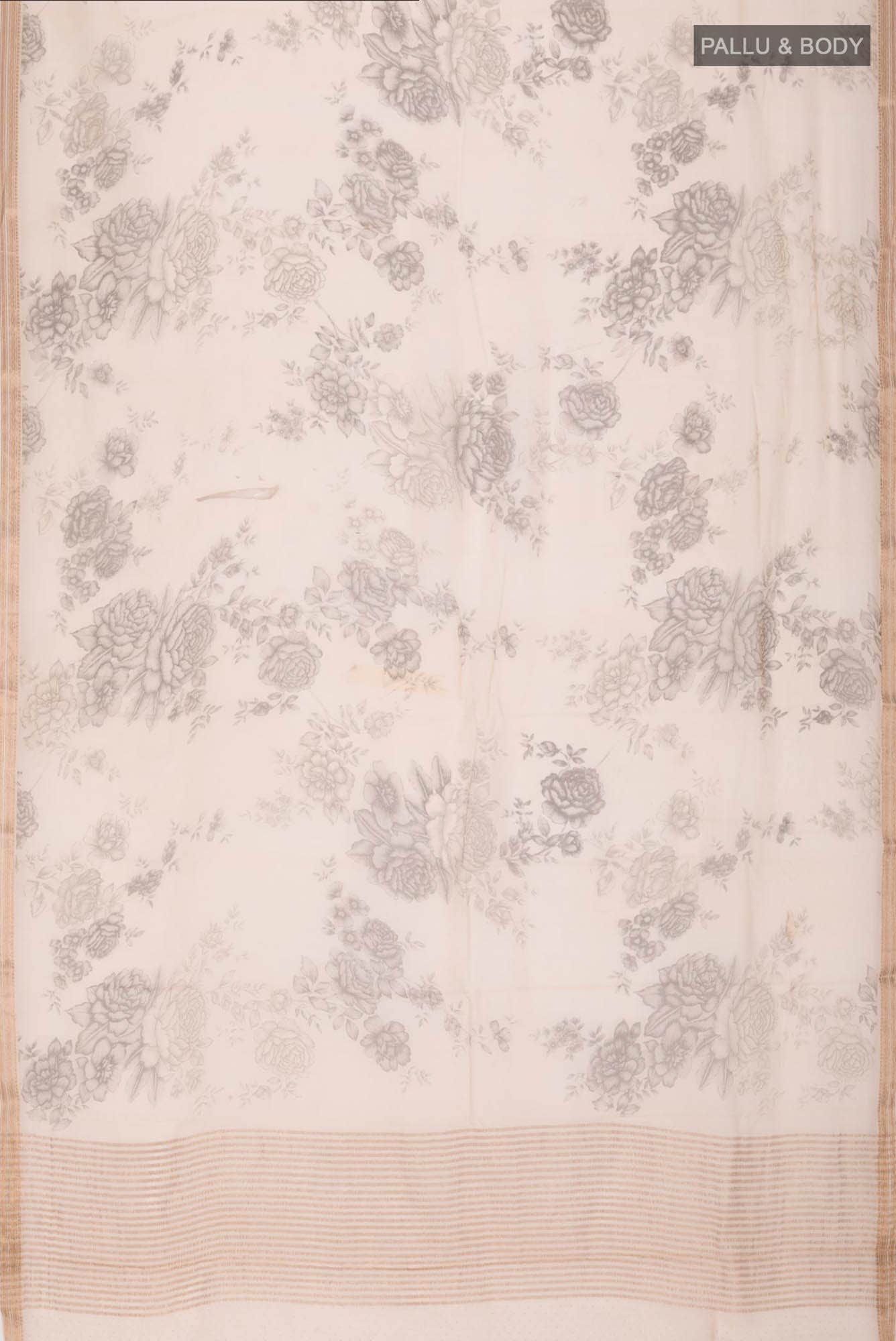 Beige Mysore Chiffon Saree
