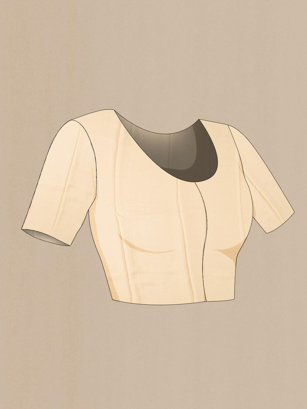 Beige Mysore Chiffon Saree