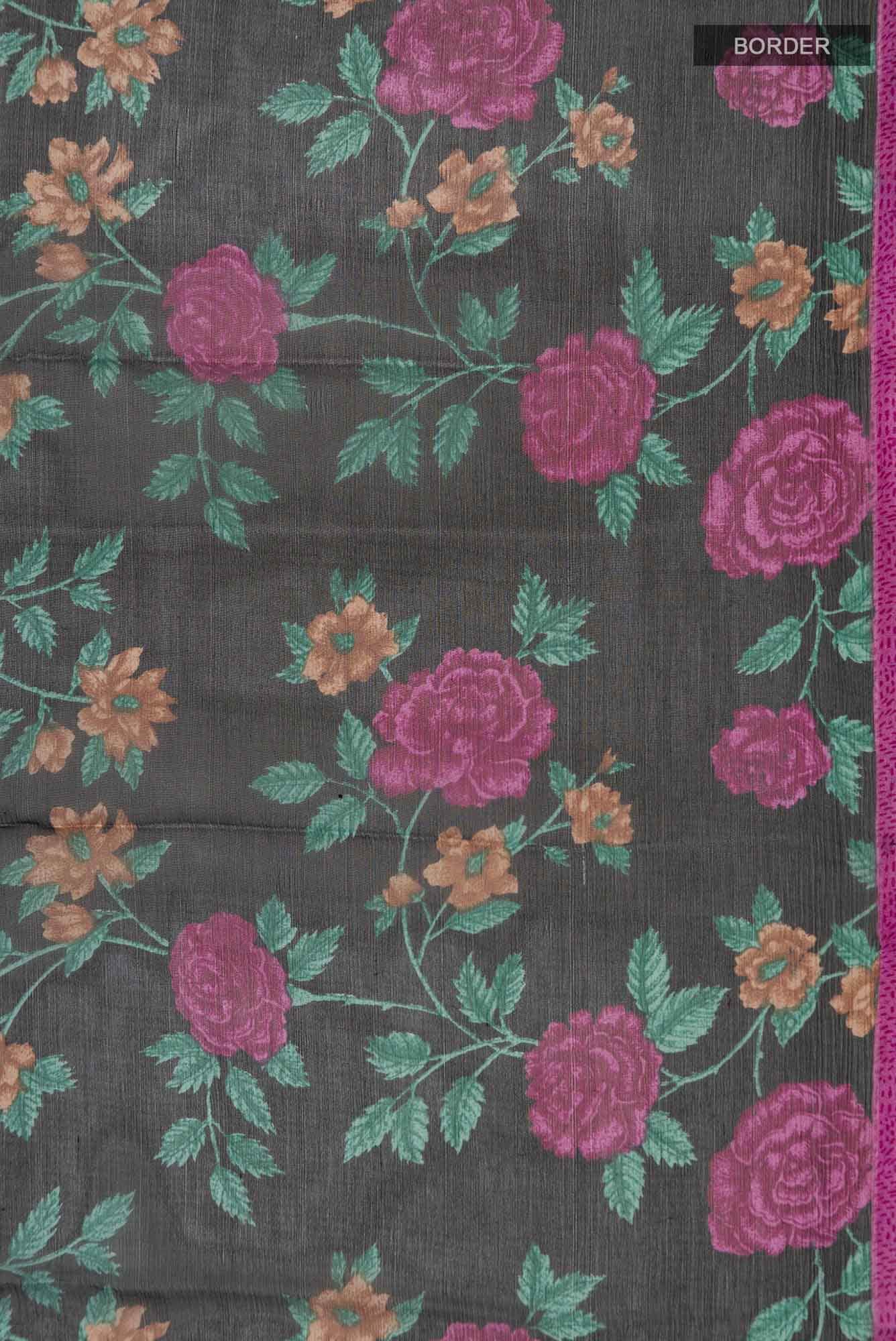 Black Mysore Chiffon Saree