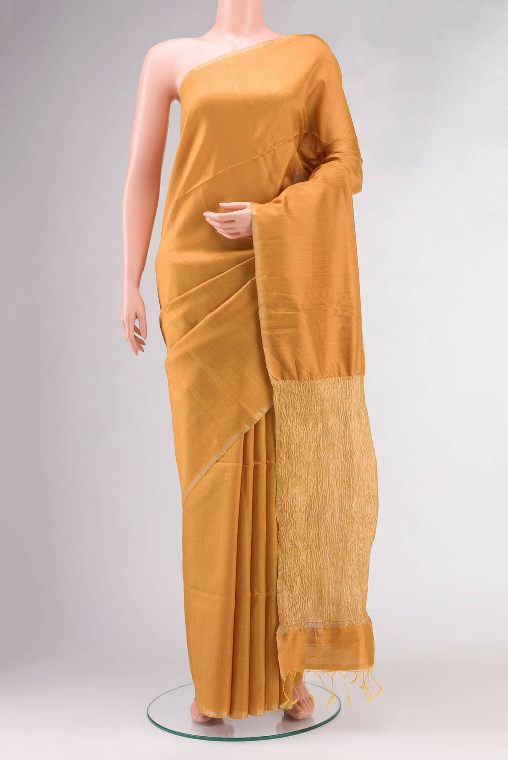 Mustard Raw Silk Saree