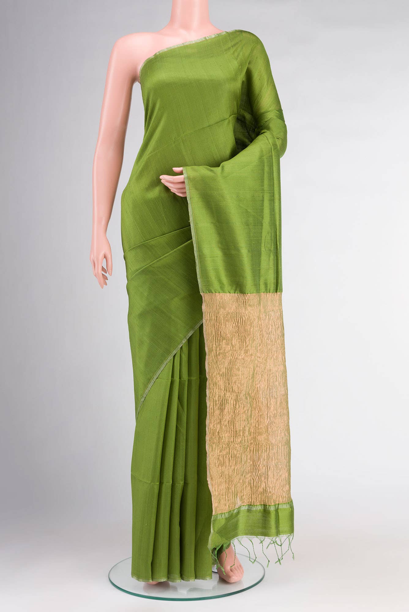 Green Raw Silk Saree