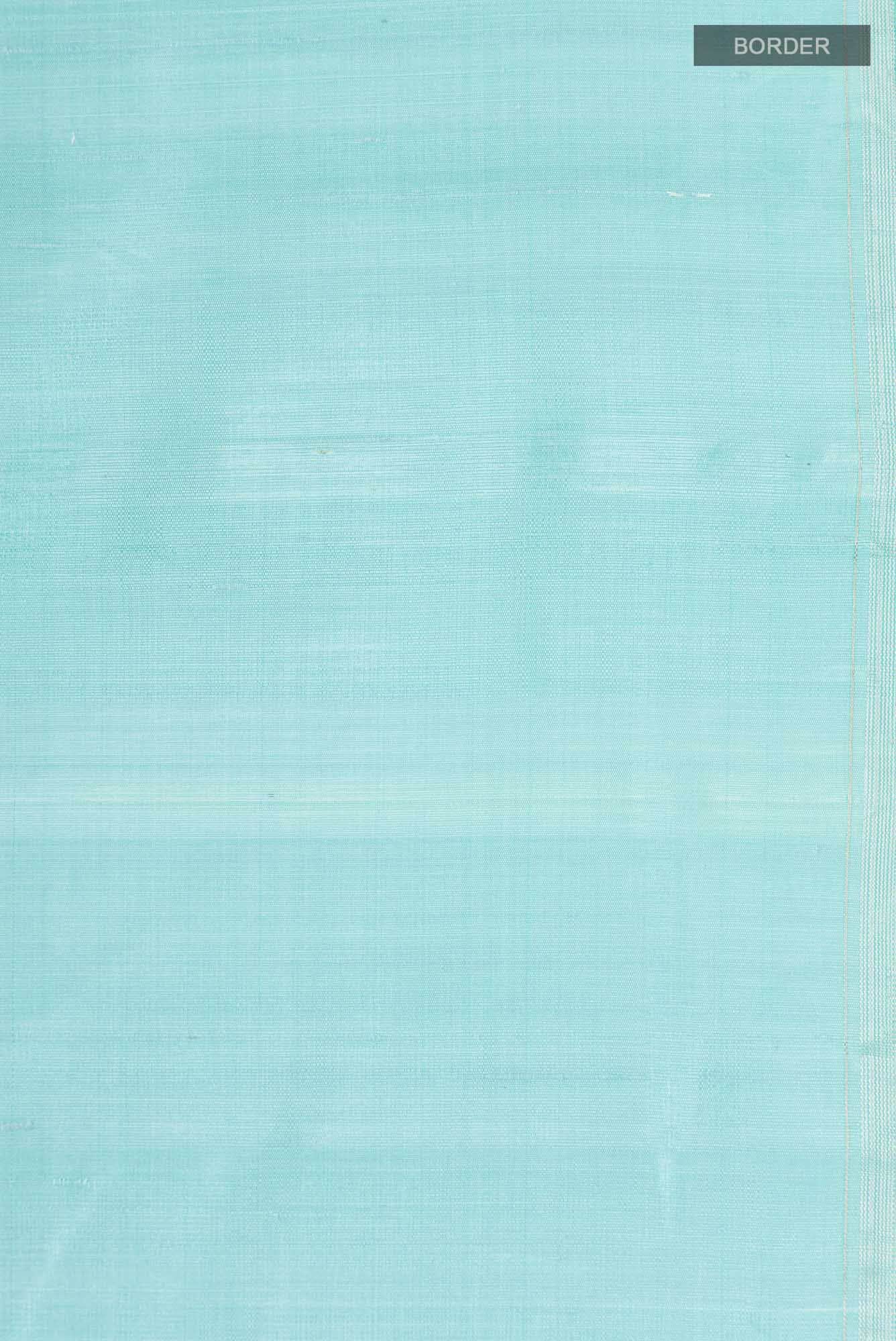 Sea Green Raw Silk Saree