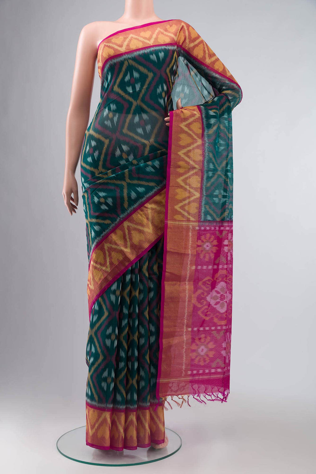 Green Silk Cotton Saree