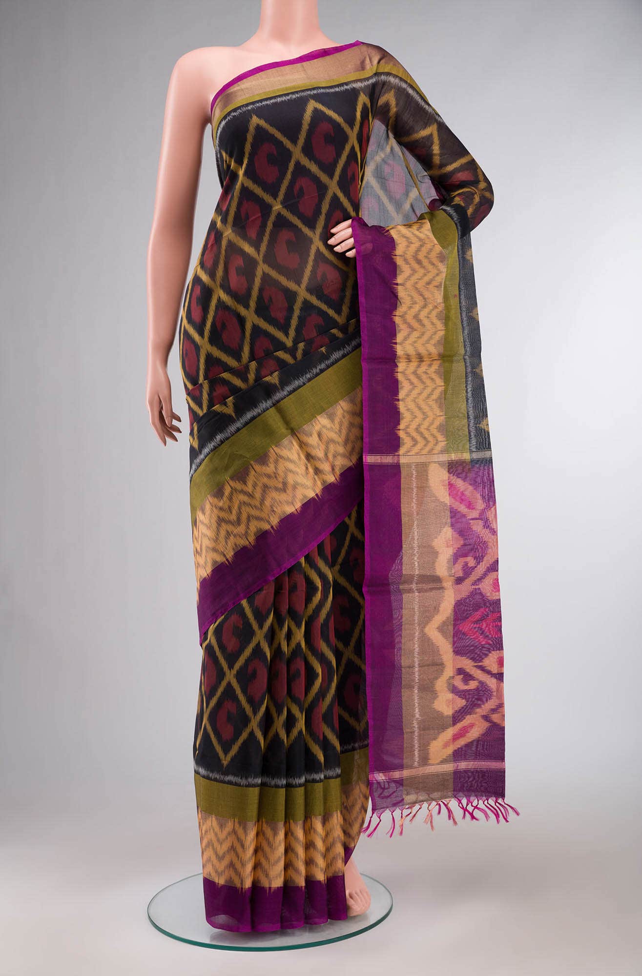 Black Silk Cotton Saree