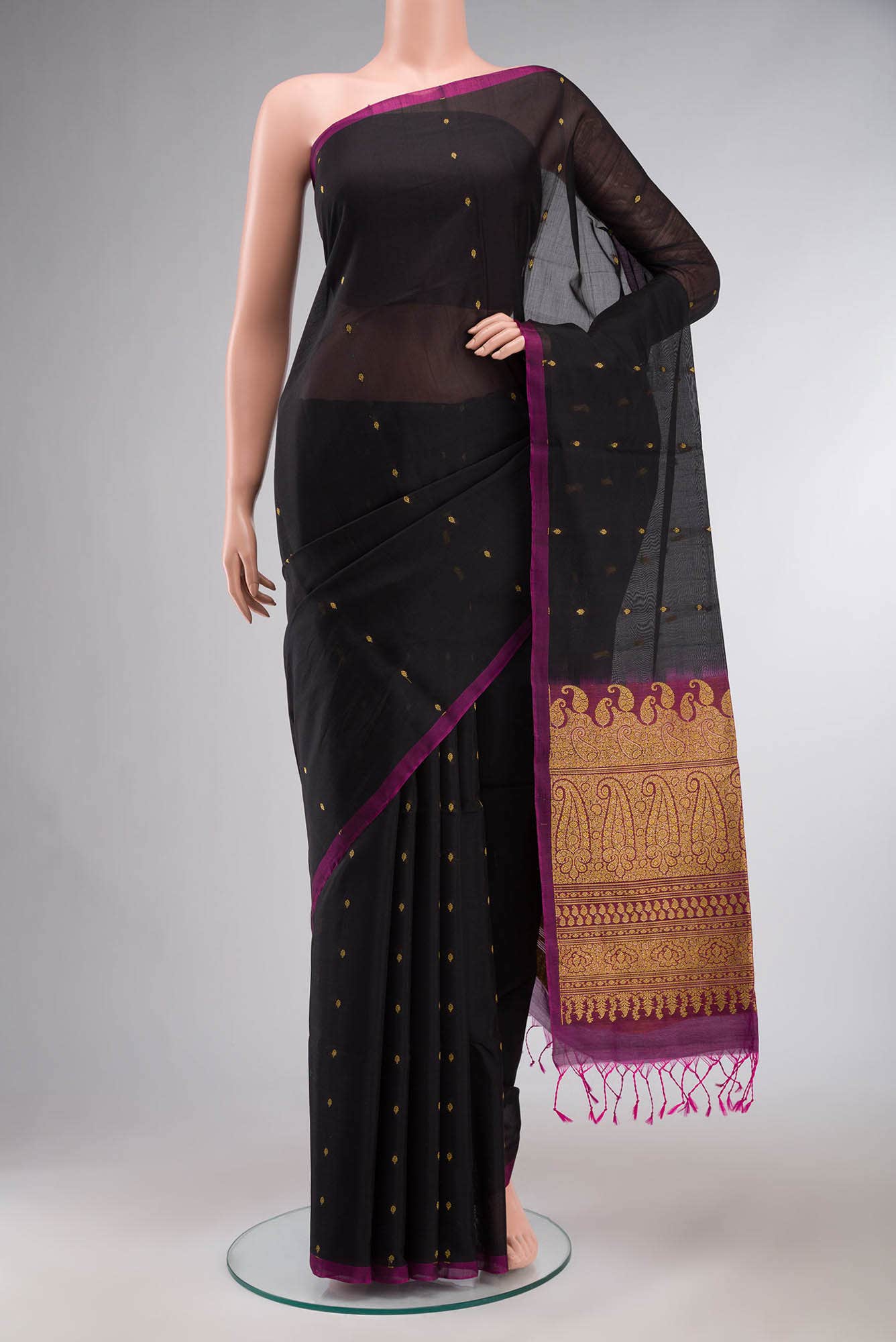 Black Silk Cotton Saree