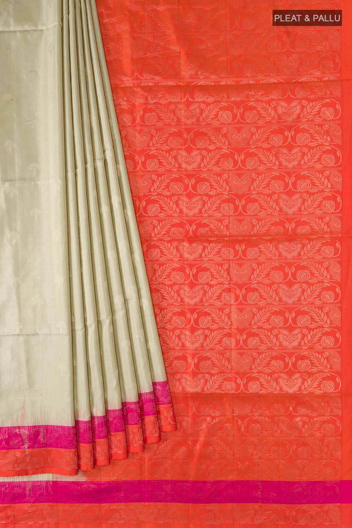 Beige Soft Silk Saree