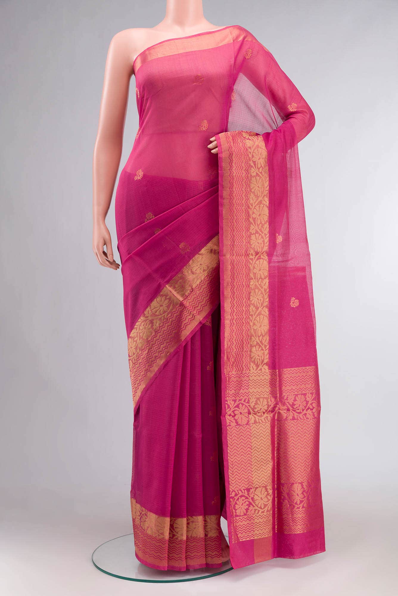 Pink Silk Cotton Saree