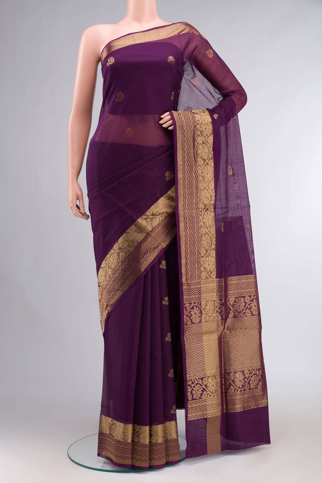 Purple Silk Cotton Saree