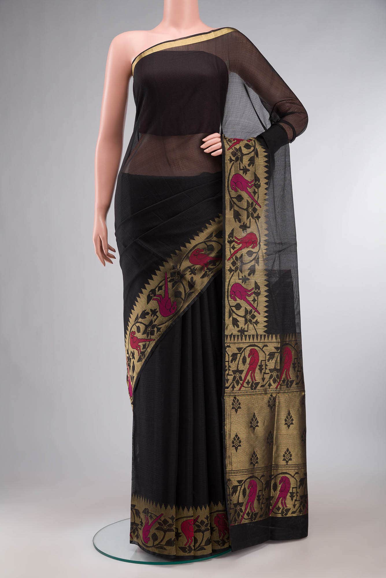 Black Silk Cotton Saree
