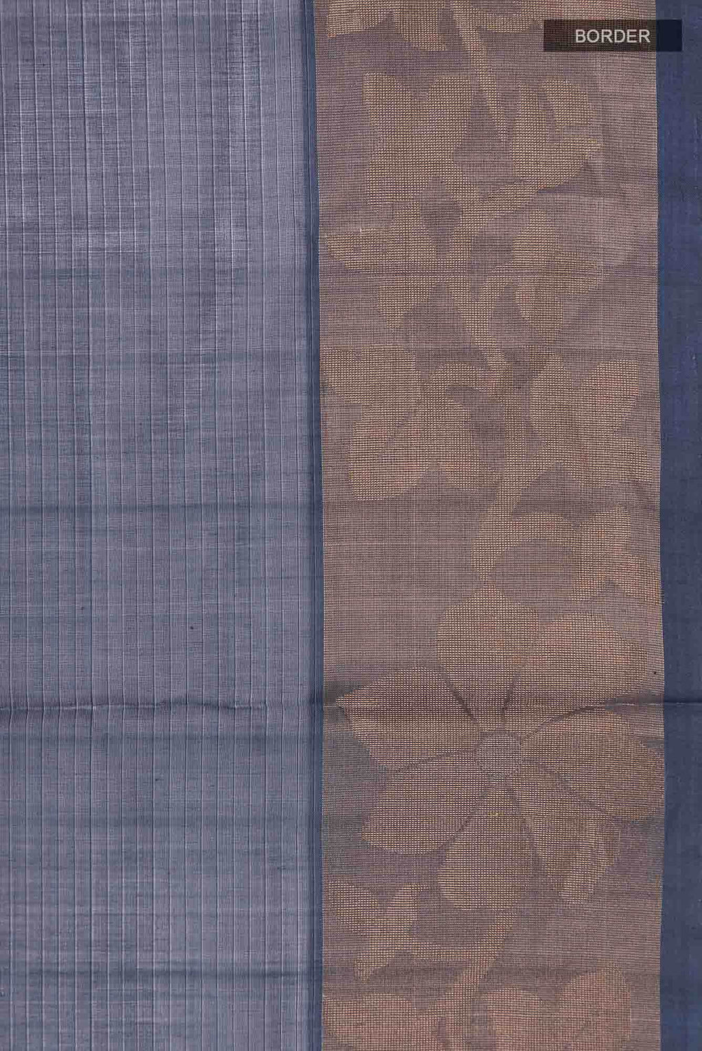 Blue Grey Silk Cotton Saree
