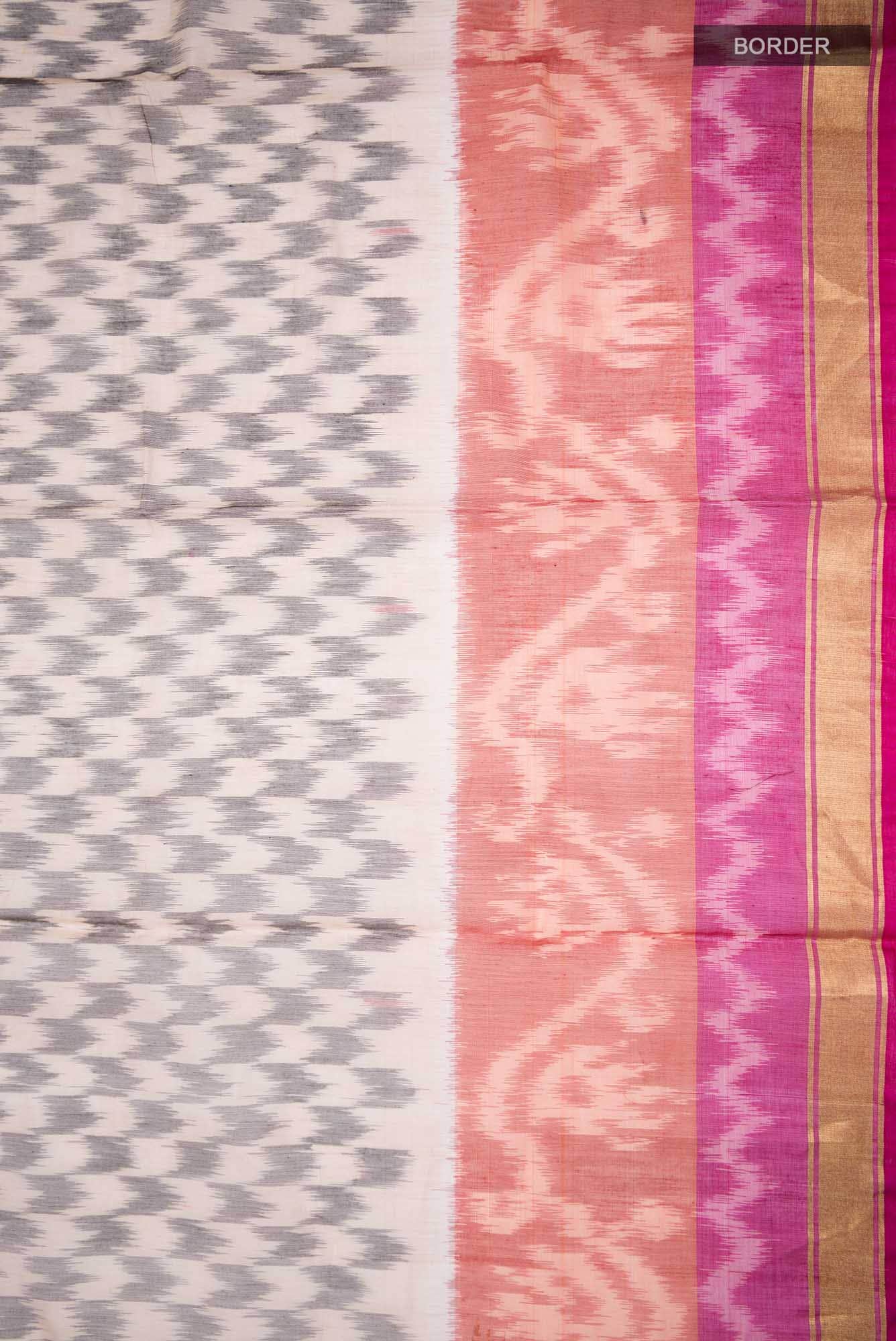 Beige Silk Cotton Saree