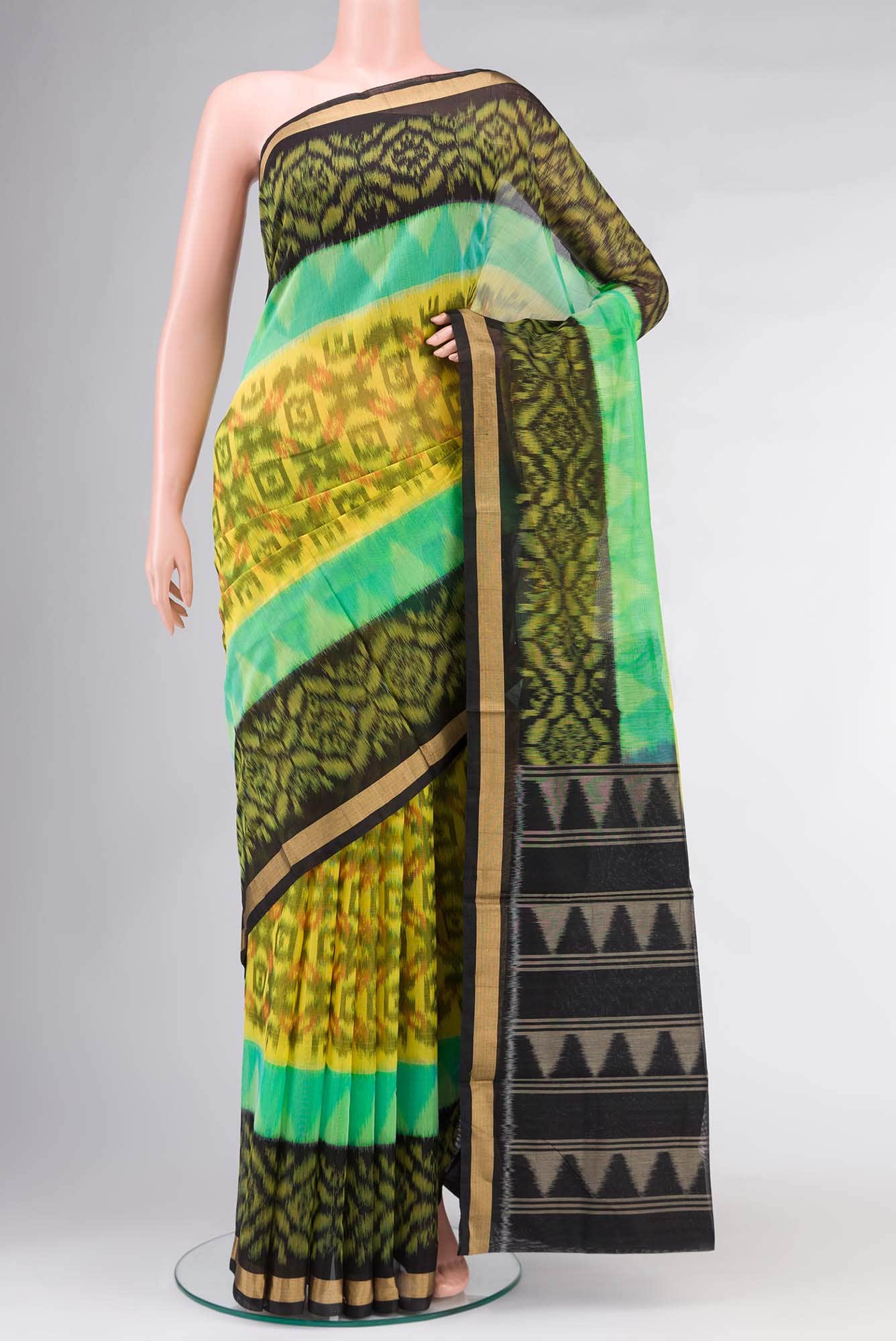 Yellow Silk Cotton Saree