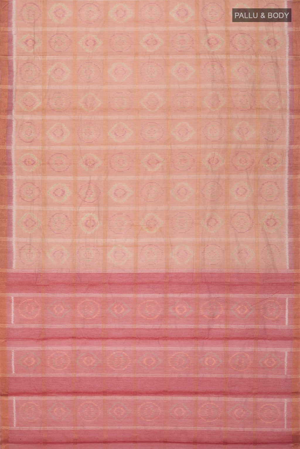 Beige Silk Cotton Saree