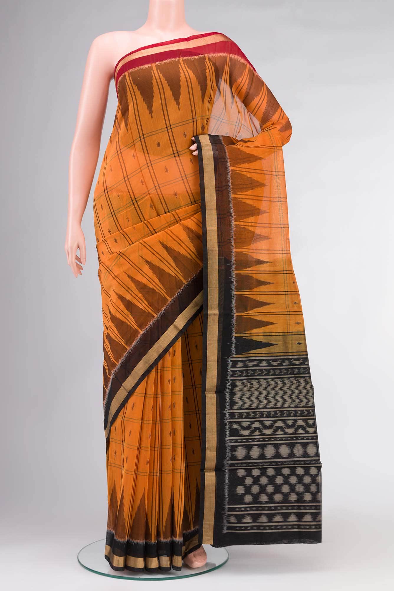 Orange Silk Cotton Saree