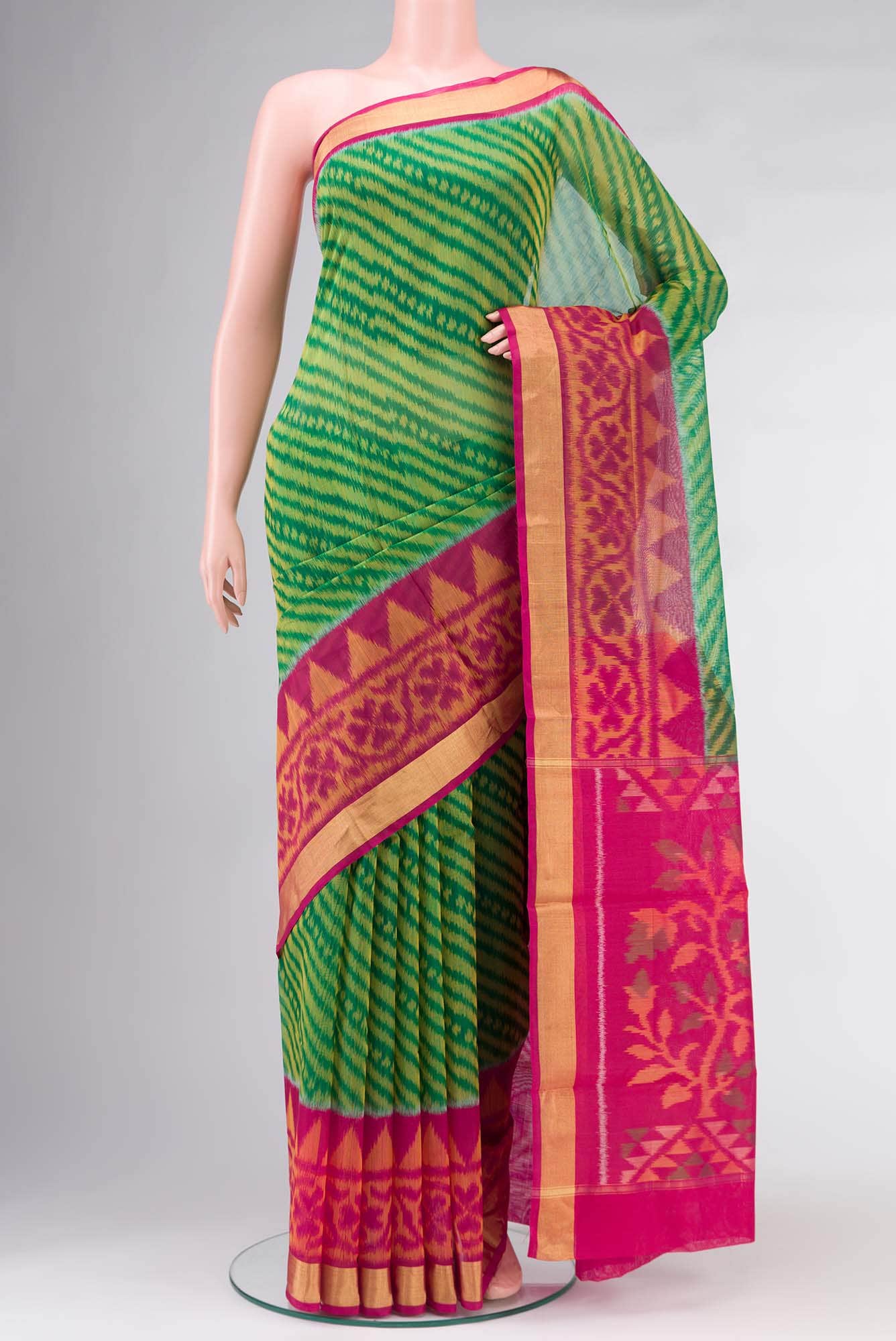 Green Silk Cotton Saree