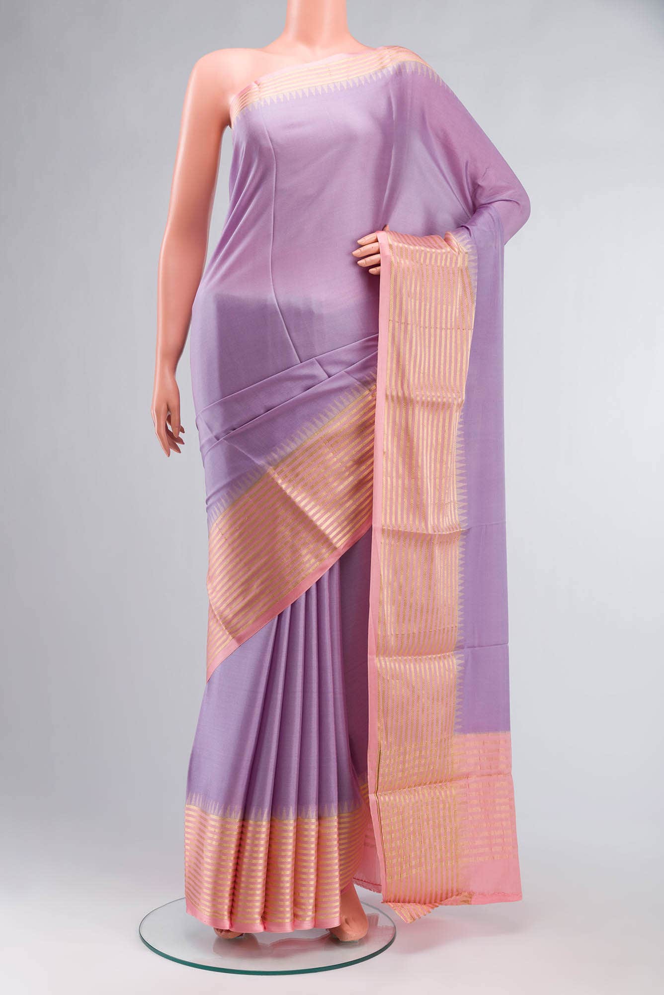Lavender Mysore Crepe Saree
