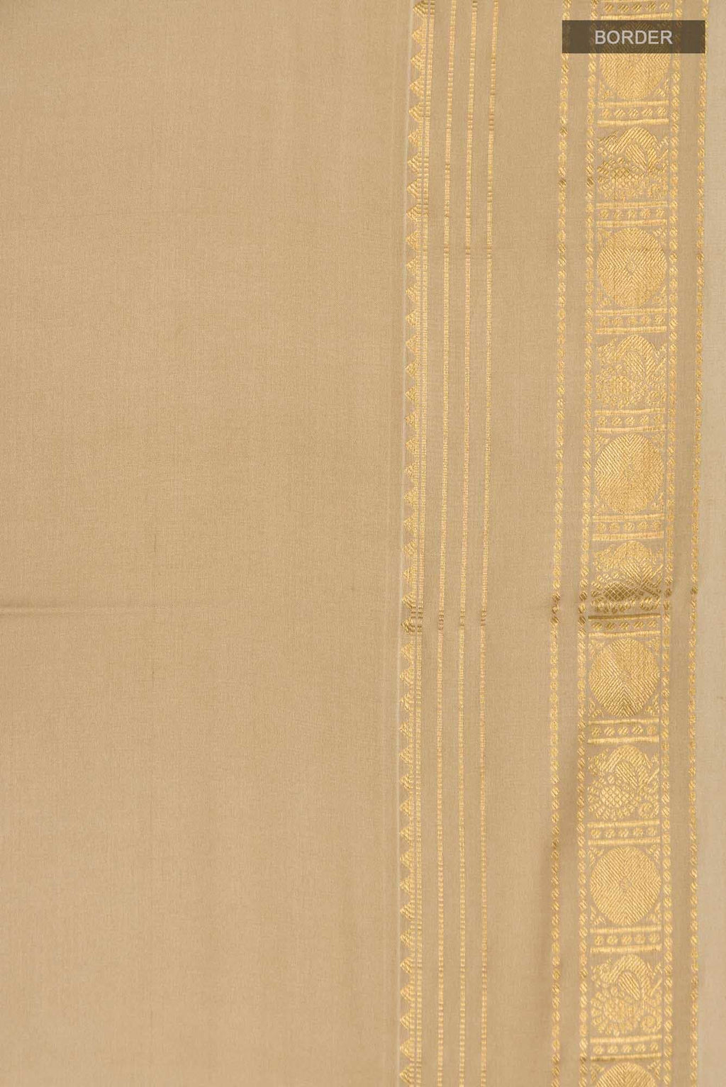 Beige Mysore Crepe Saree