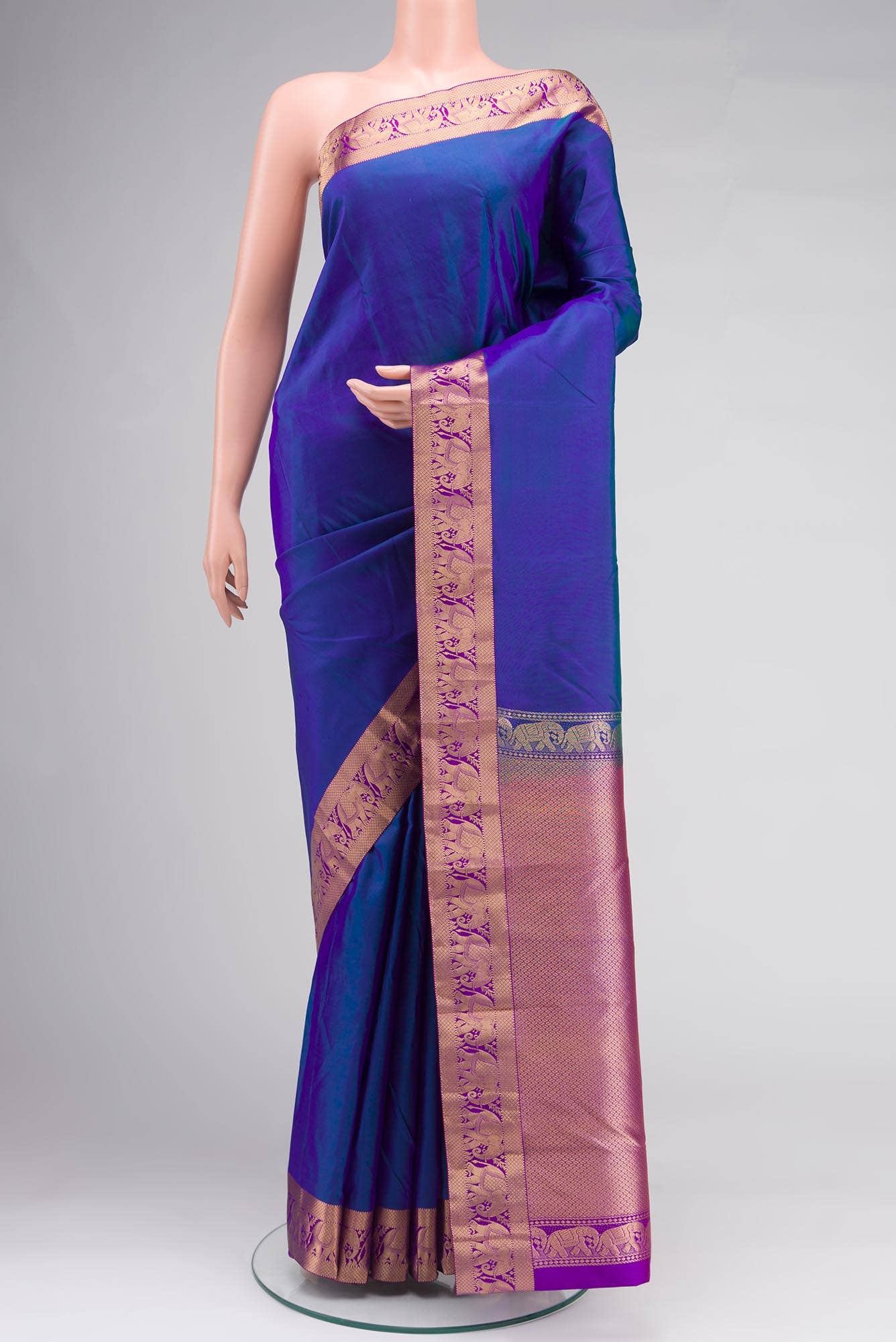 Blue Kanchipuram Silk Saree
