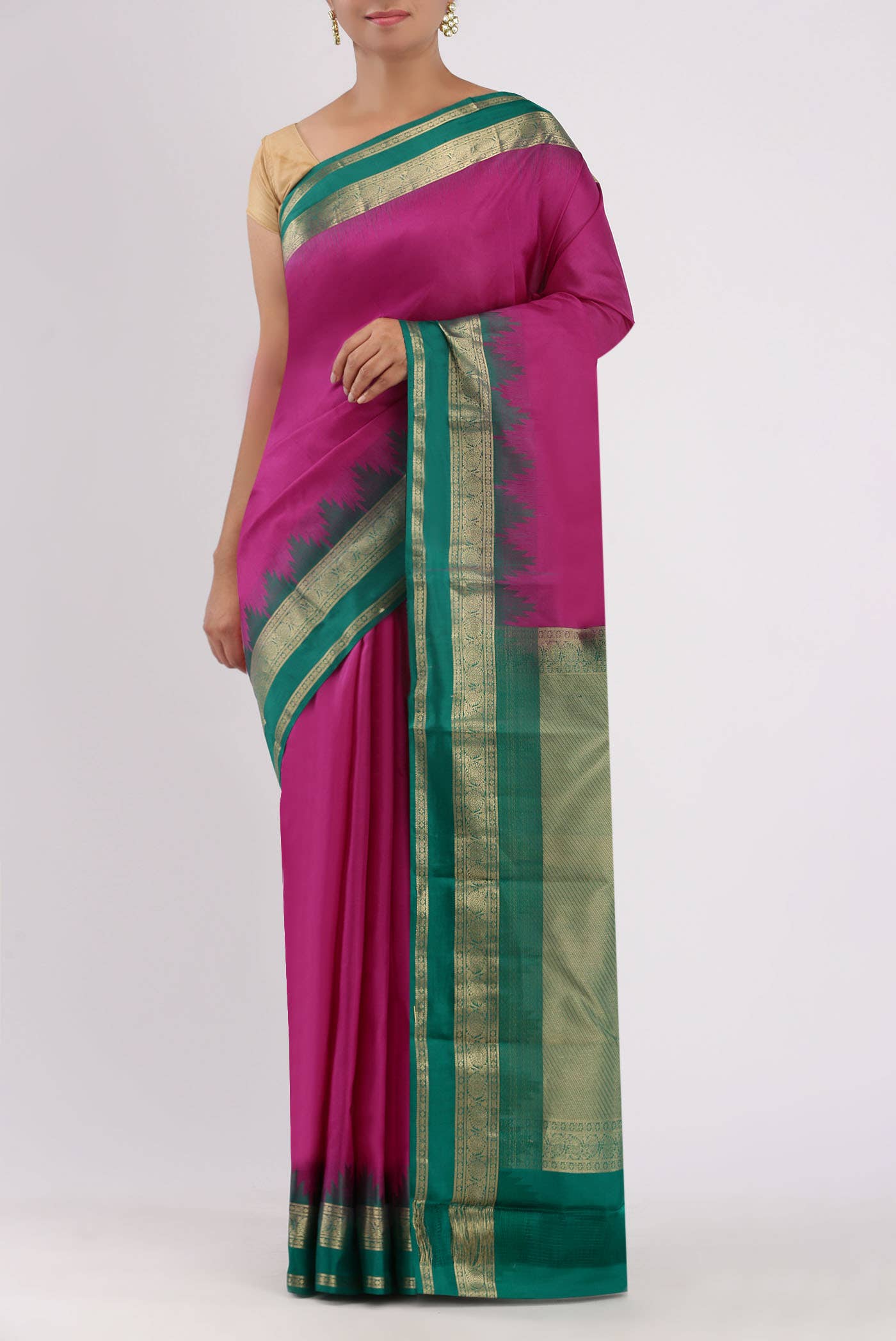 Pink Kanchipuram Silk Saree