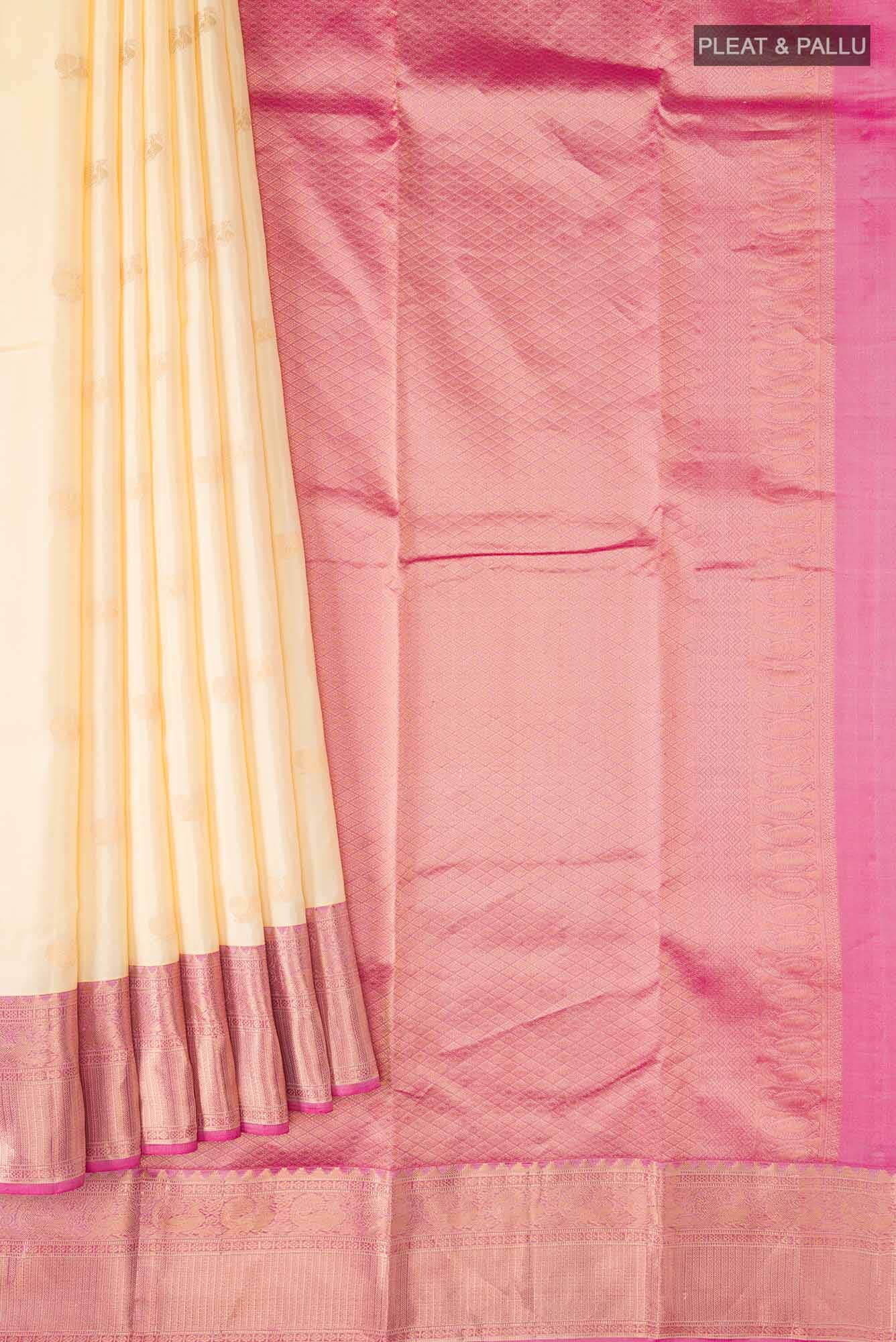 Cream Kanchipuram Silk Saree