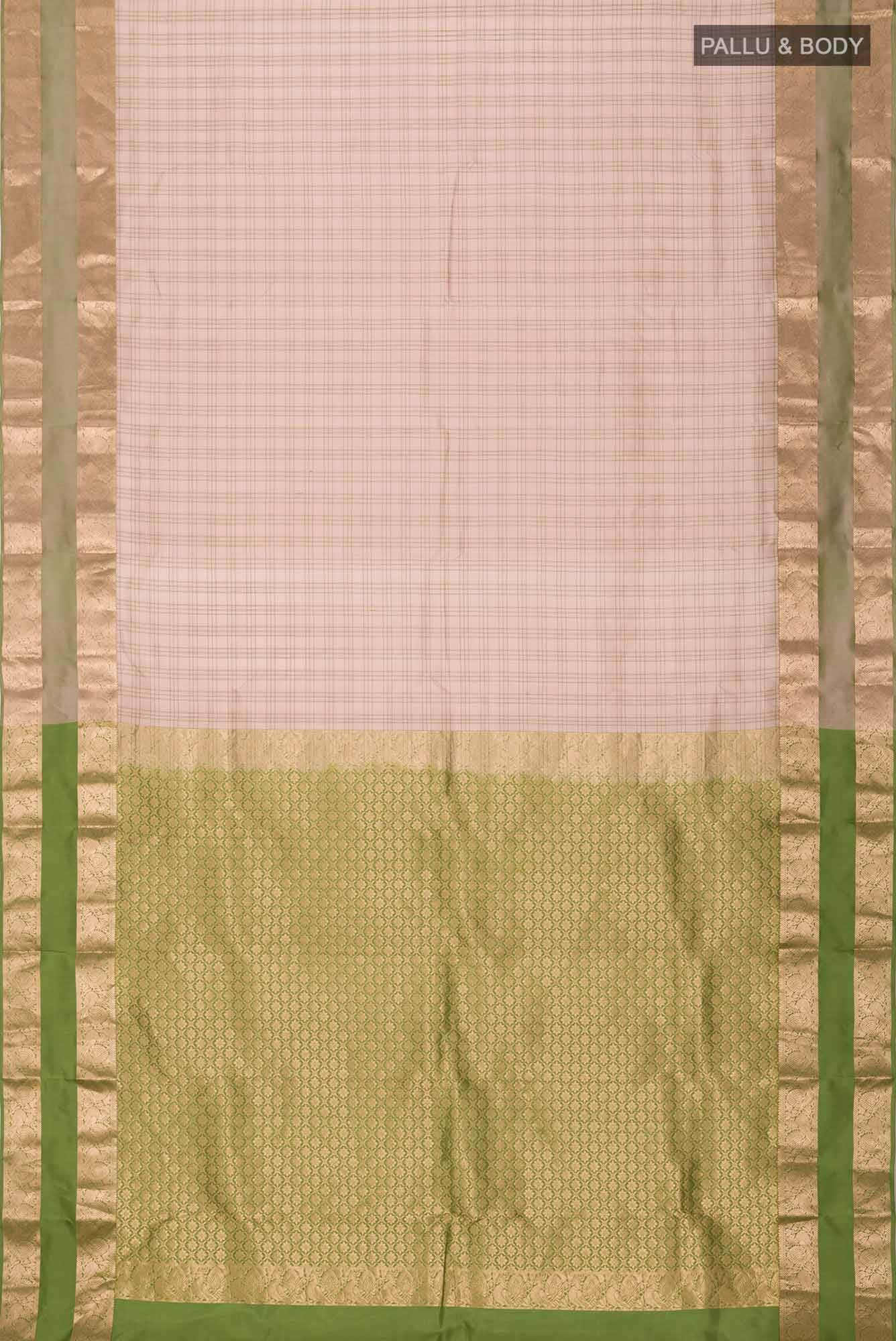 Beige Kanchipuram Silk Saree