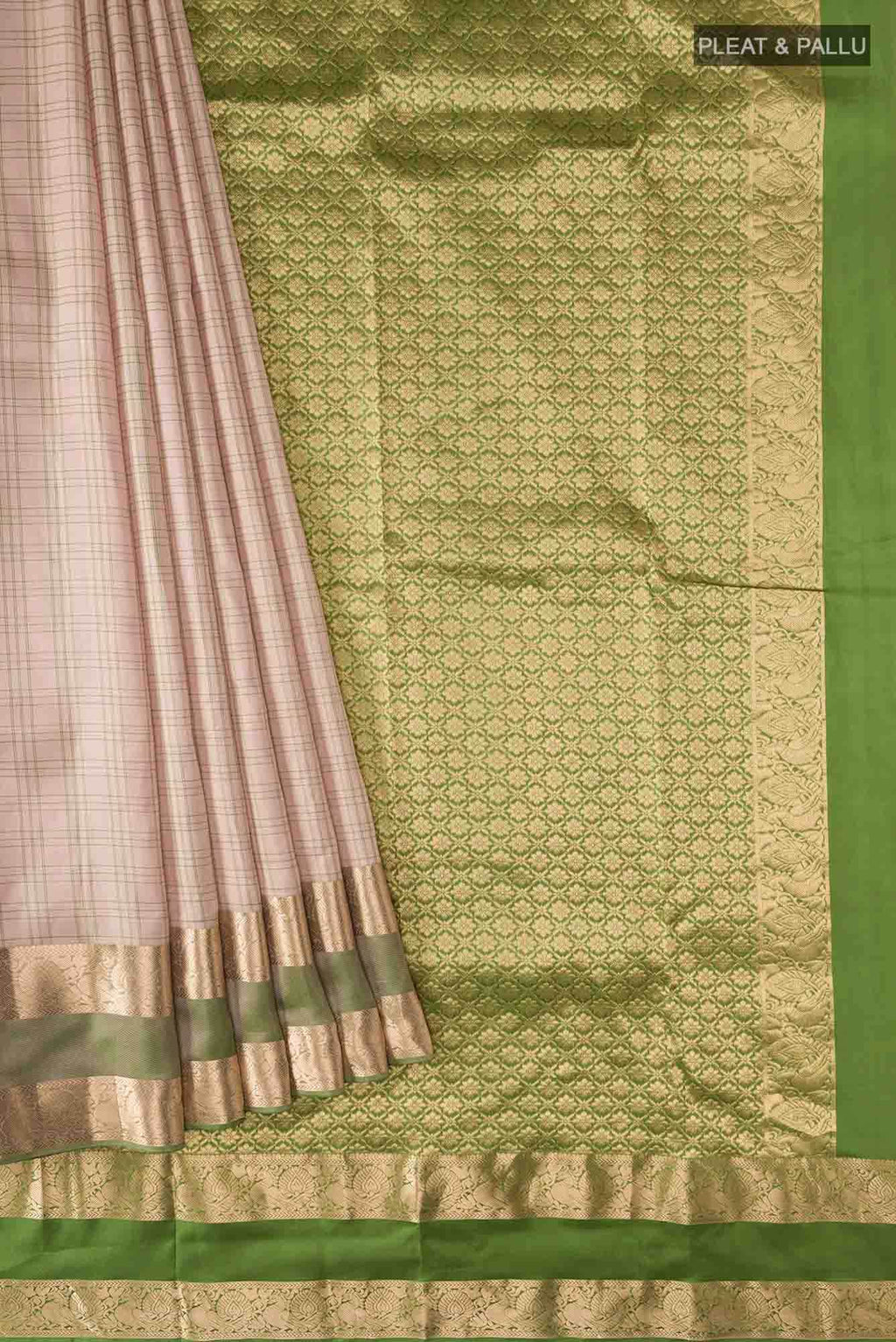 Beige Kanchipuram Silk Saree