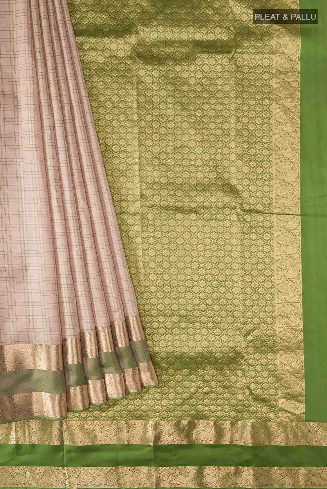Beige Kanchipuram Silk Saree