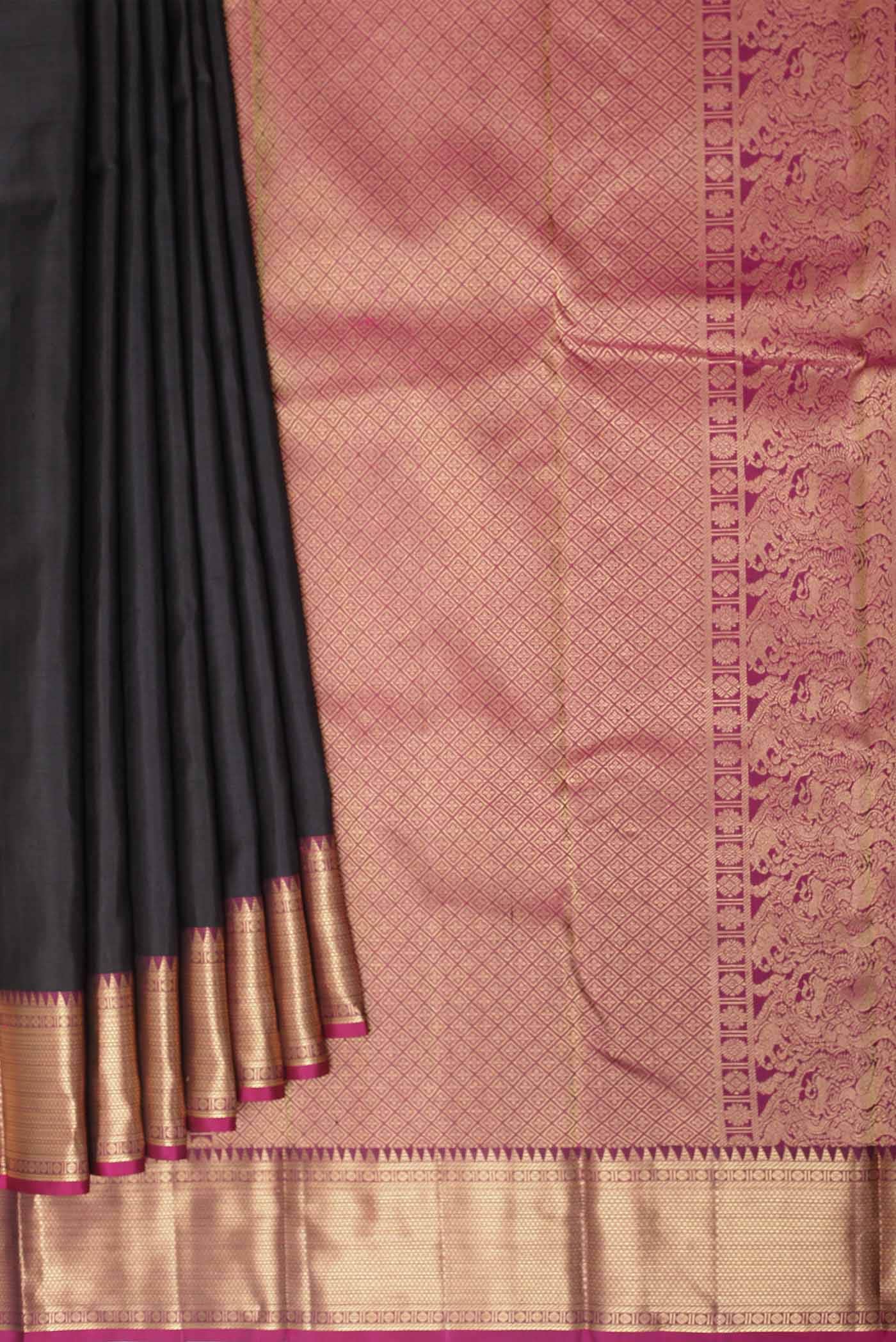 Black Kanchipuram Silk Saree