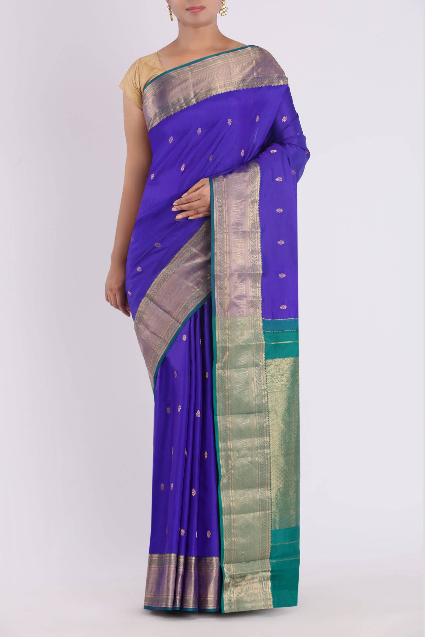 Blue Kanchipuram Silk Saree