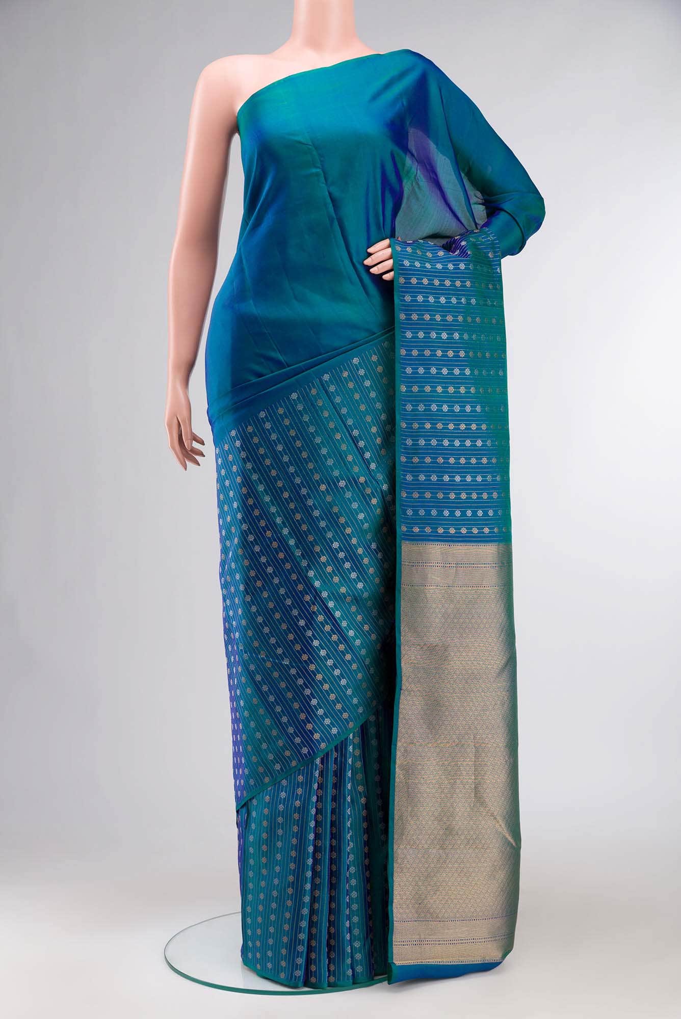 Blue Kanchipuram Silk Saree