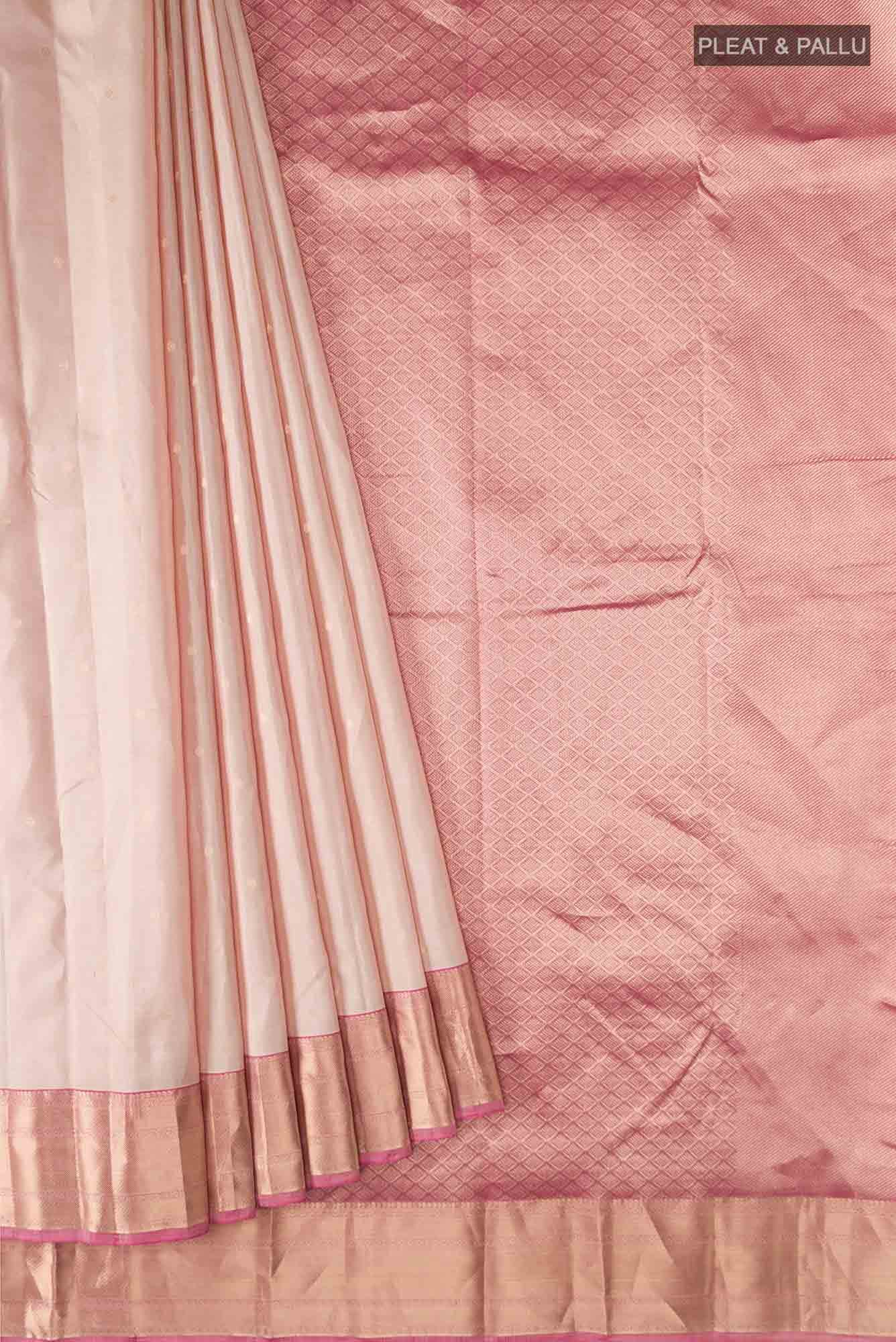 Beige Kanchipuram Silk Saree