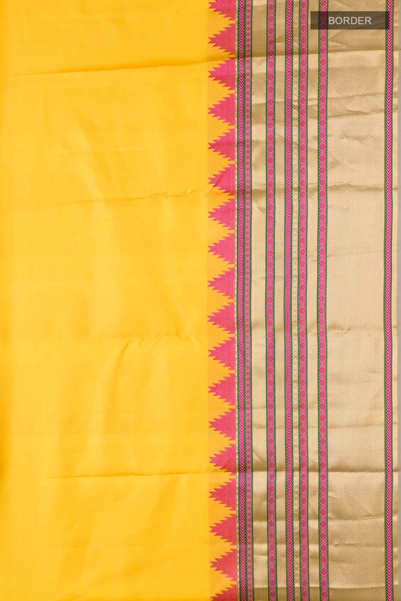 Yellow Kanchipuram Silk Saree