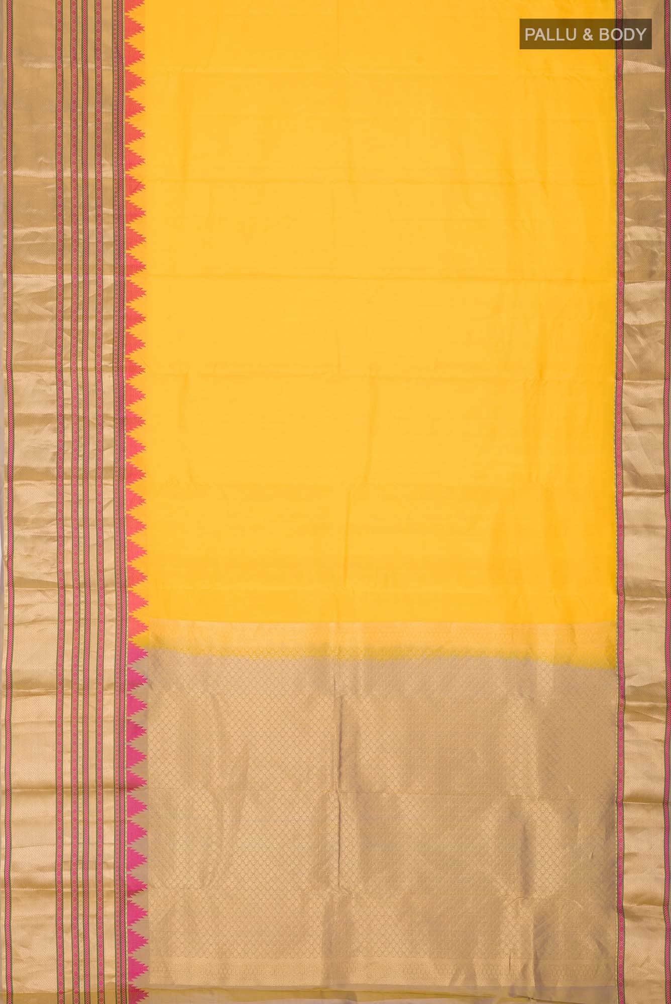Yellow Kanchipuram Silk Saree