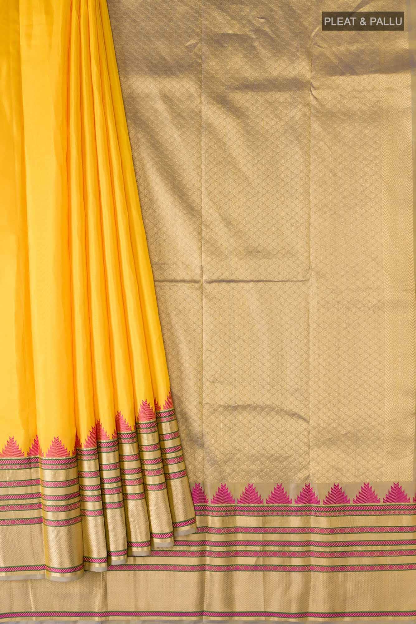 Yellow Kanchipuram Silk Saree