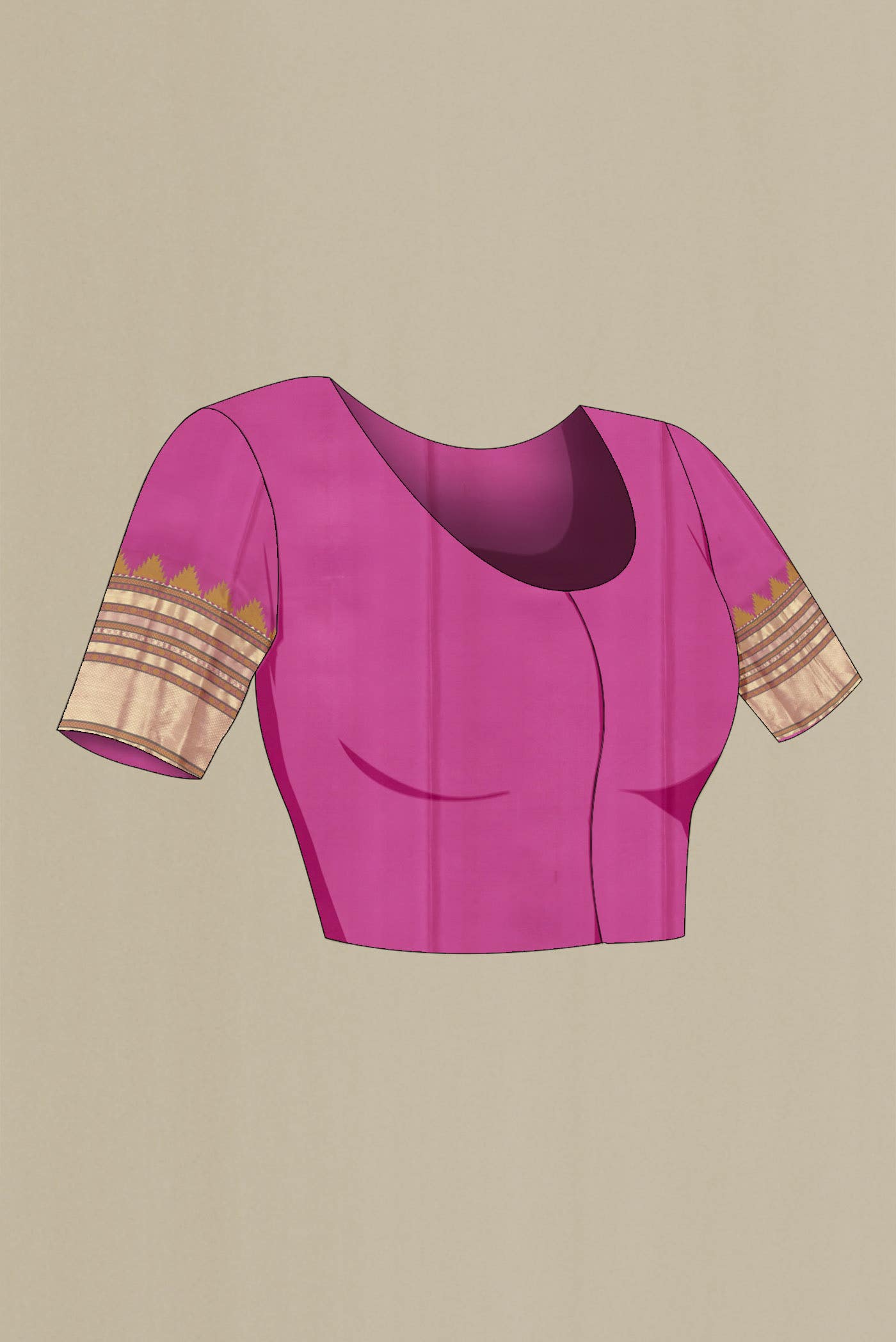 Magenta Kanchipuram Silk Saree