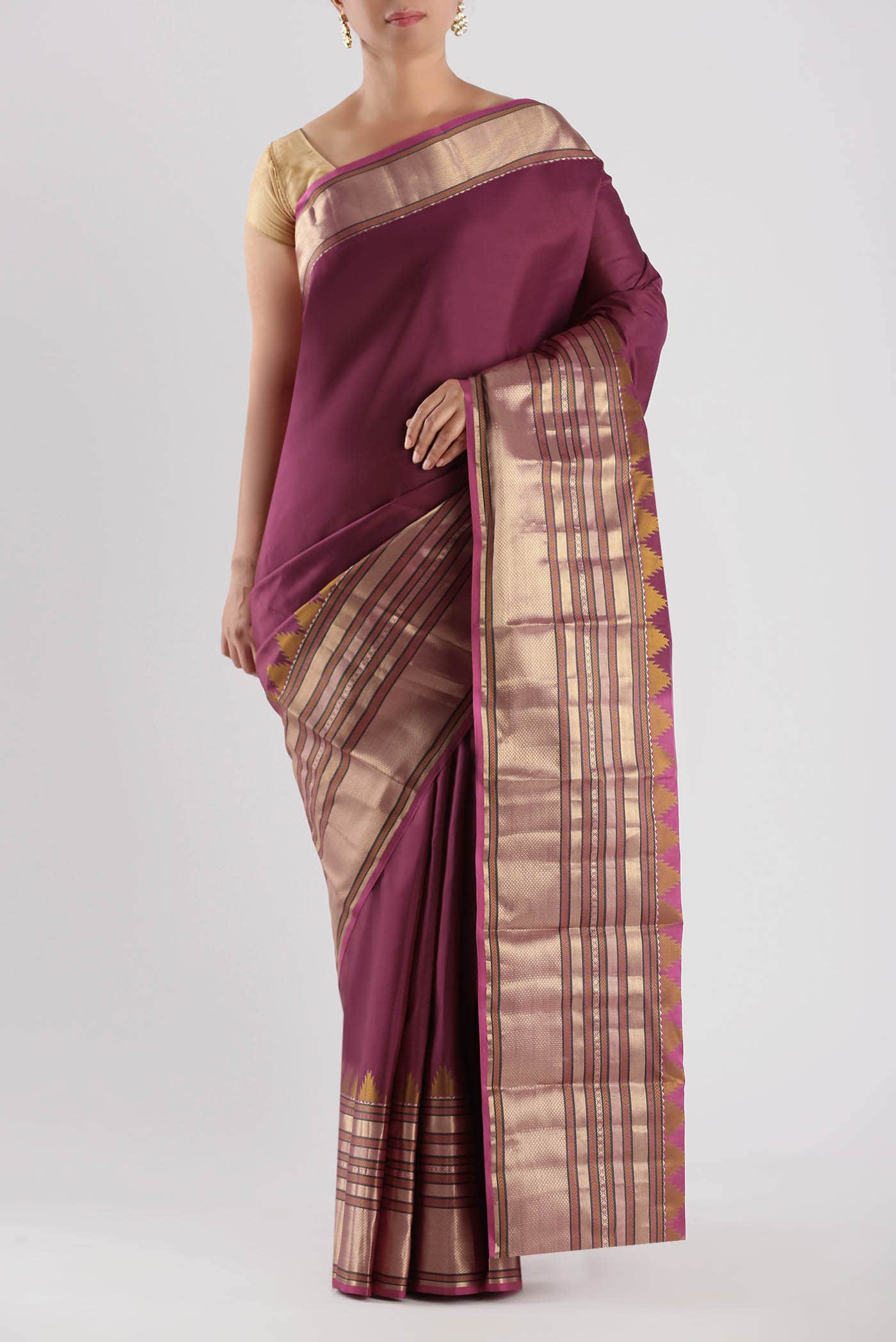 Magenta Kanchipuram Silk Saree