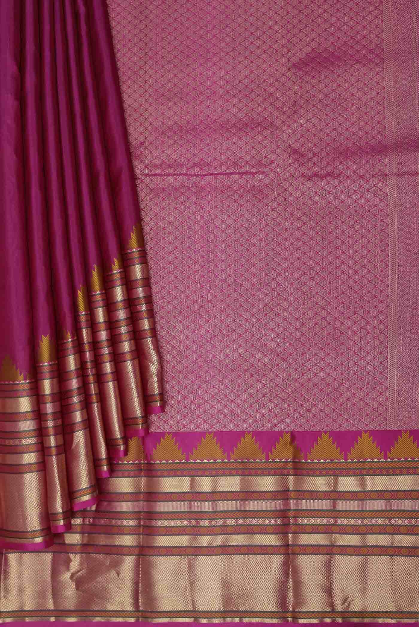 Magenta Kanchipuram Silk Saree