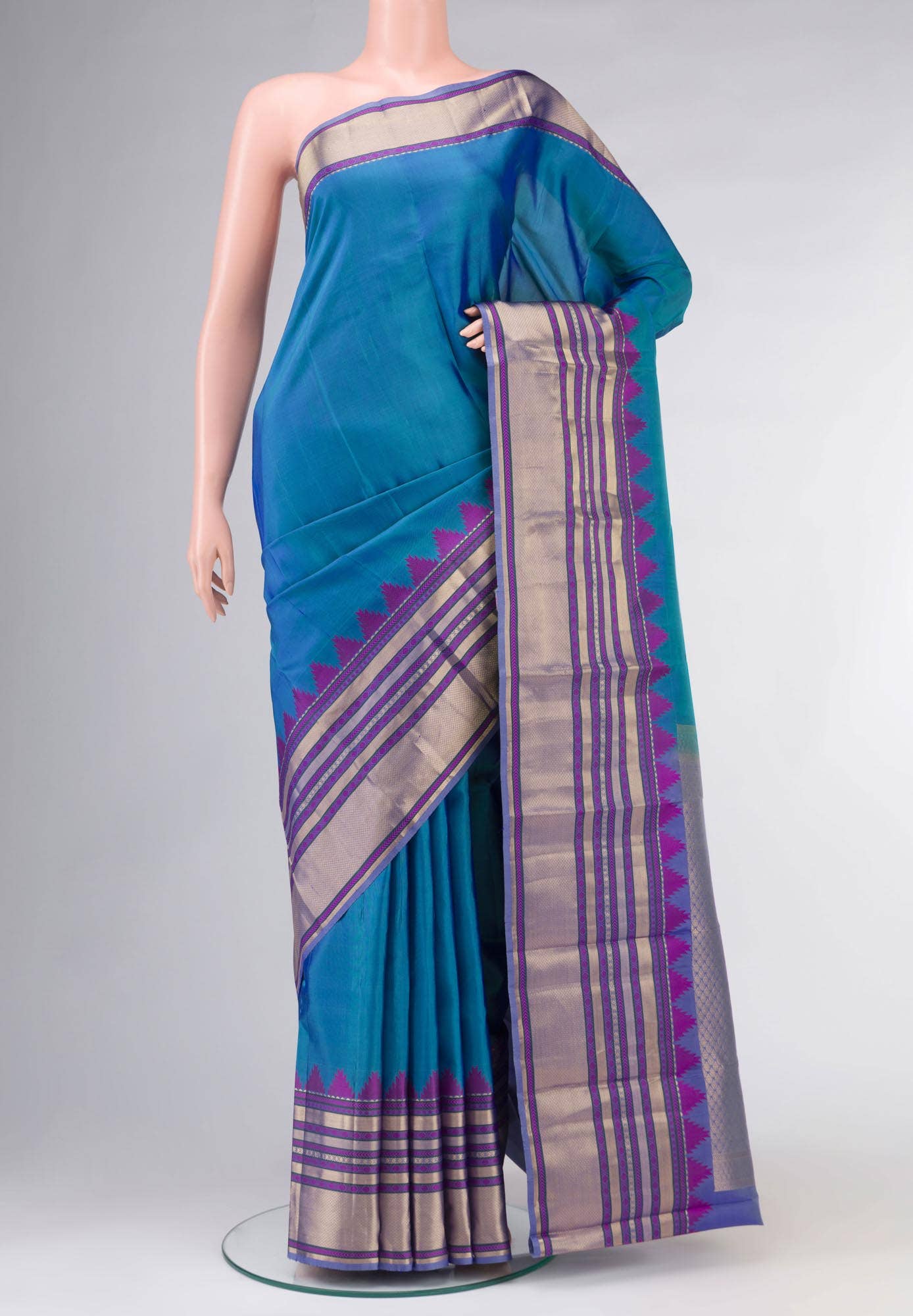 Blue Kanchipuram Silk Saree