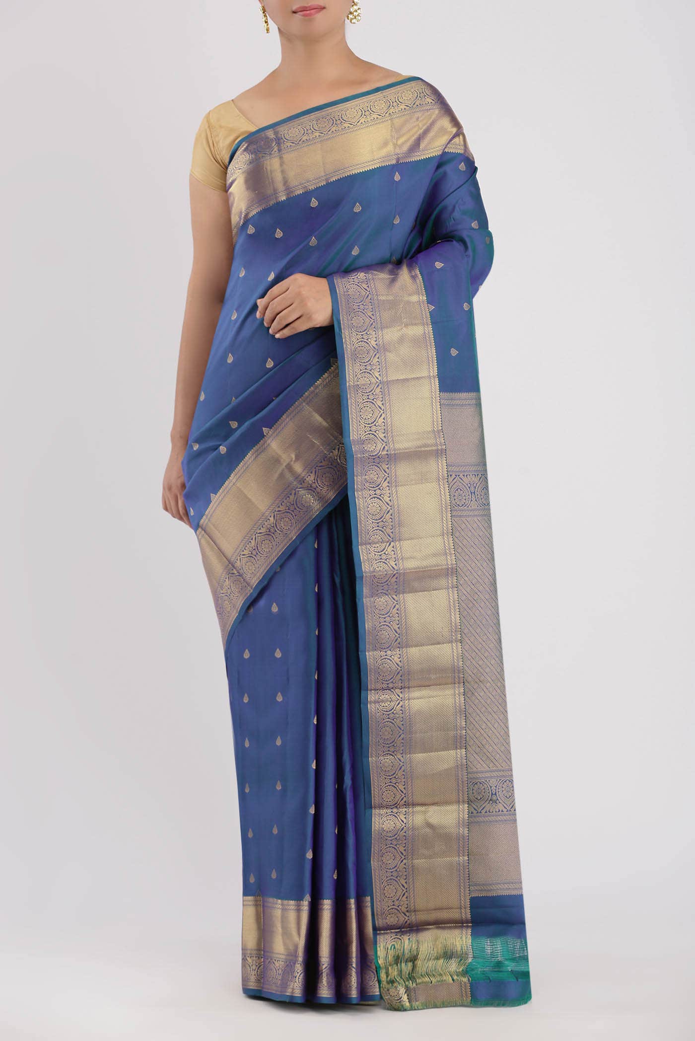Blue Kanchipuram Silk Saree