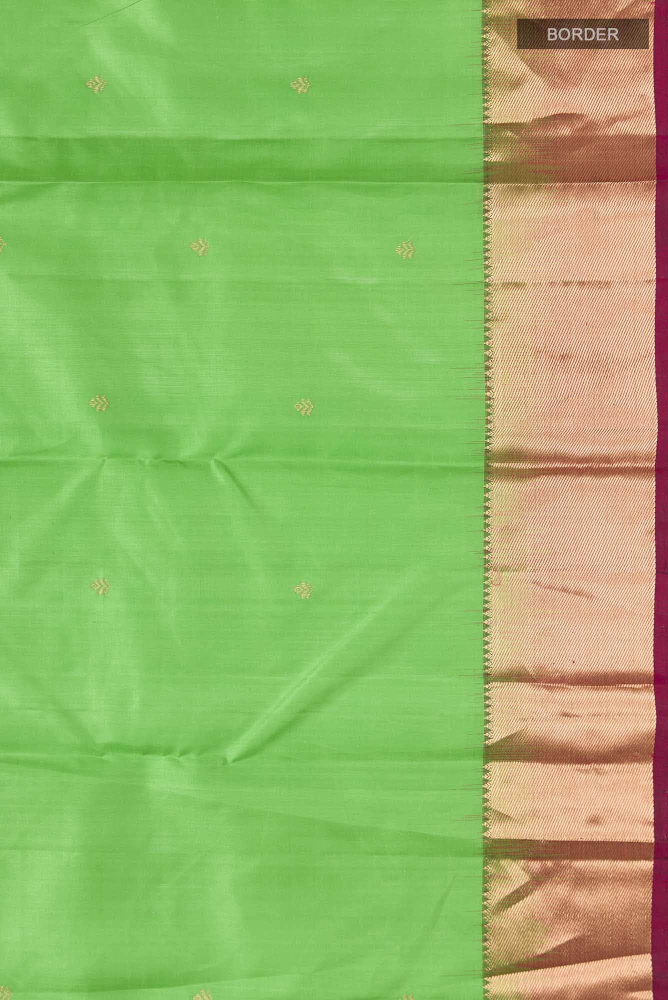 Parrot Green Kanchipuram Silk Saree