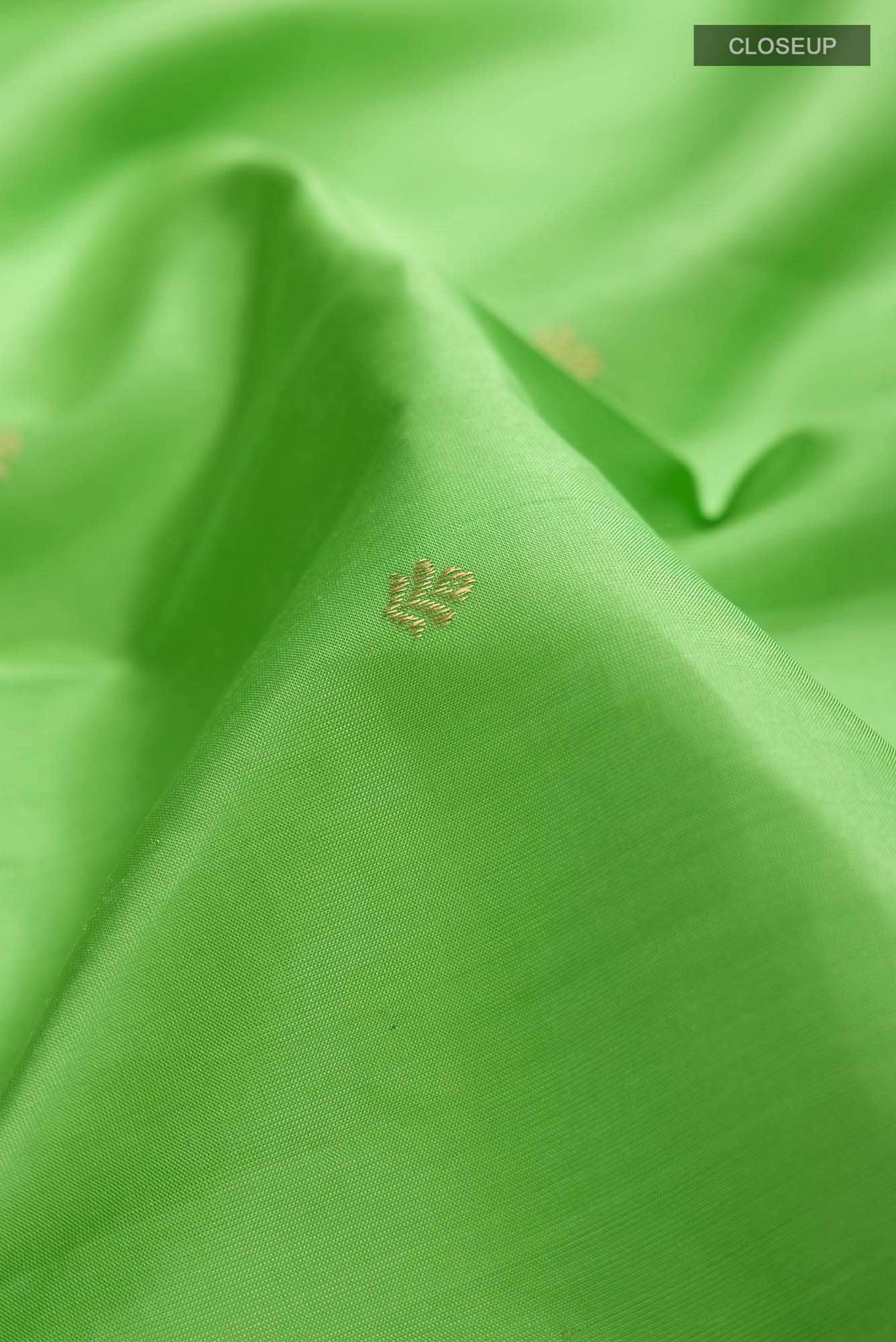 Parrot Green Kanchipuram Silk Saree