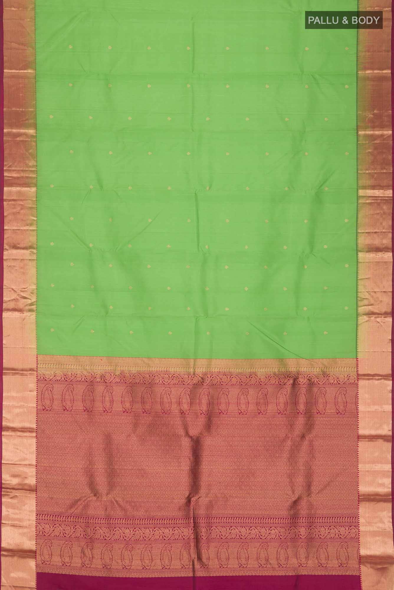 Parrot Green Kanchipuram Silk Saree